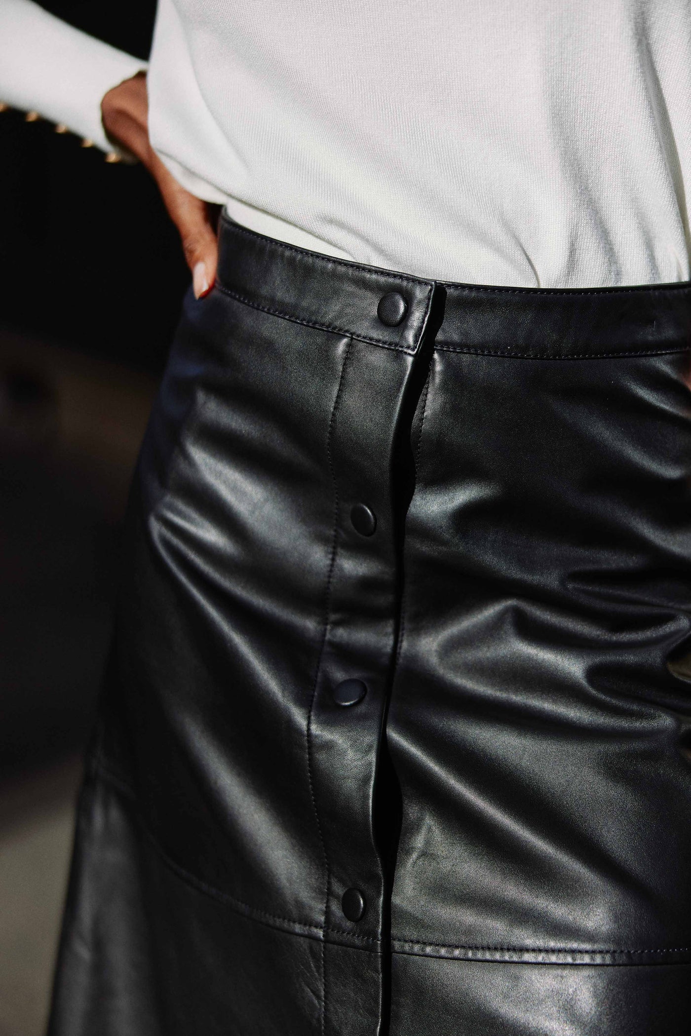 Black leather skirt - Jolene