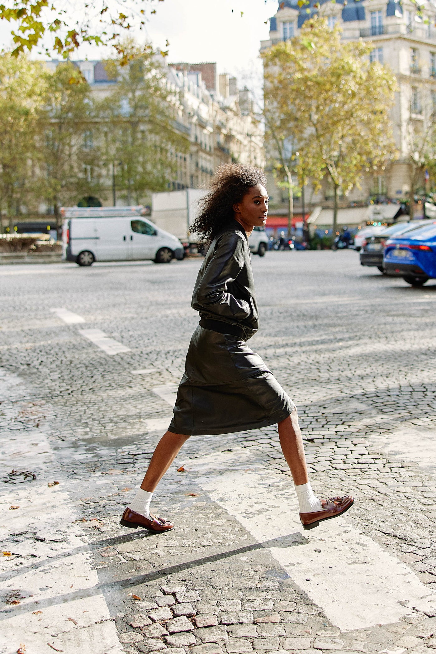 Black leather skirt - Jolene