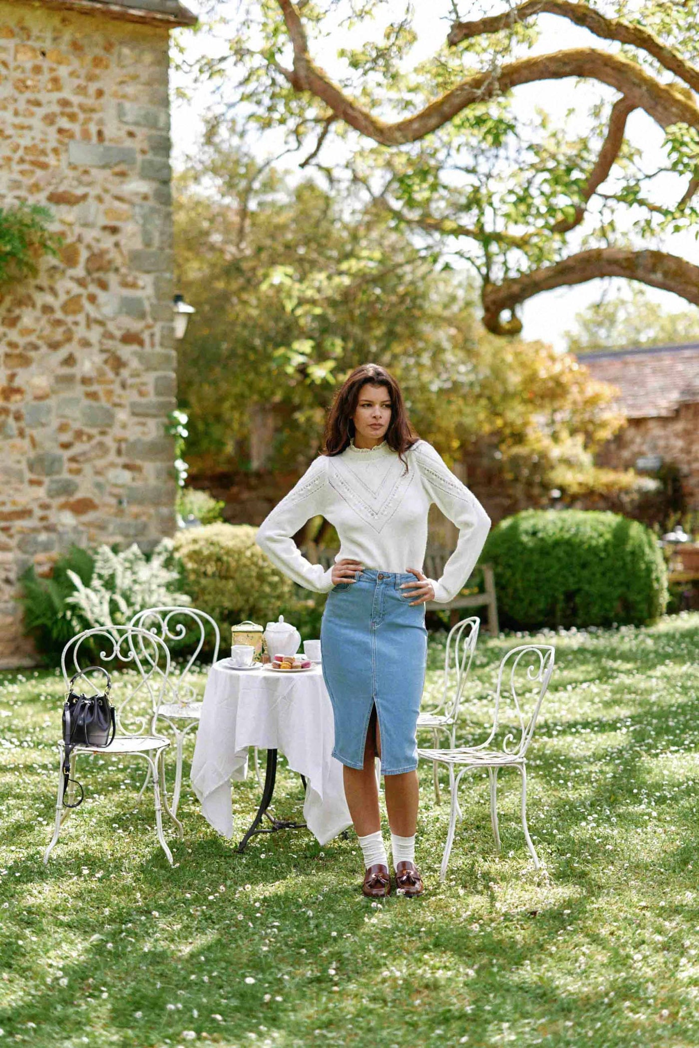 Stone denim skirt - Jomia