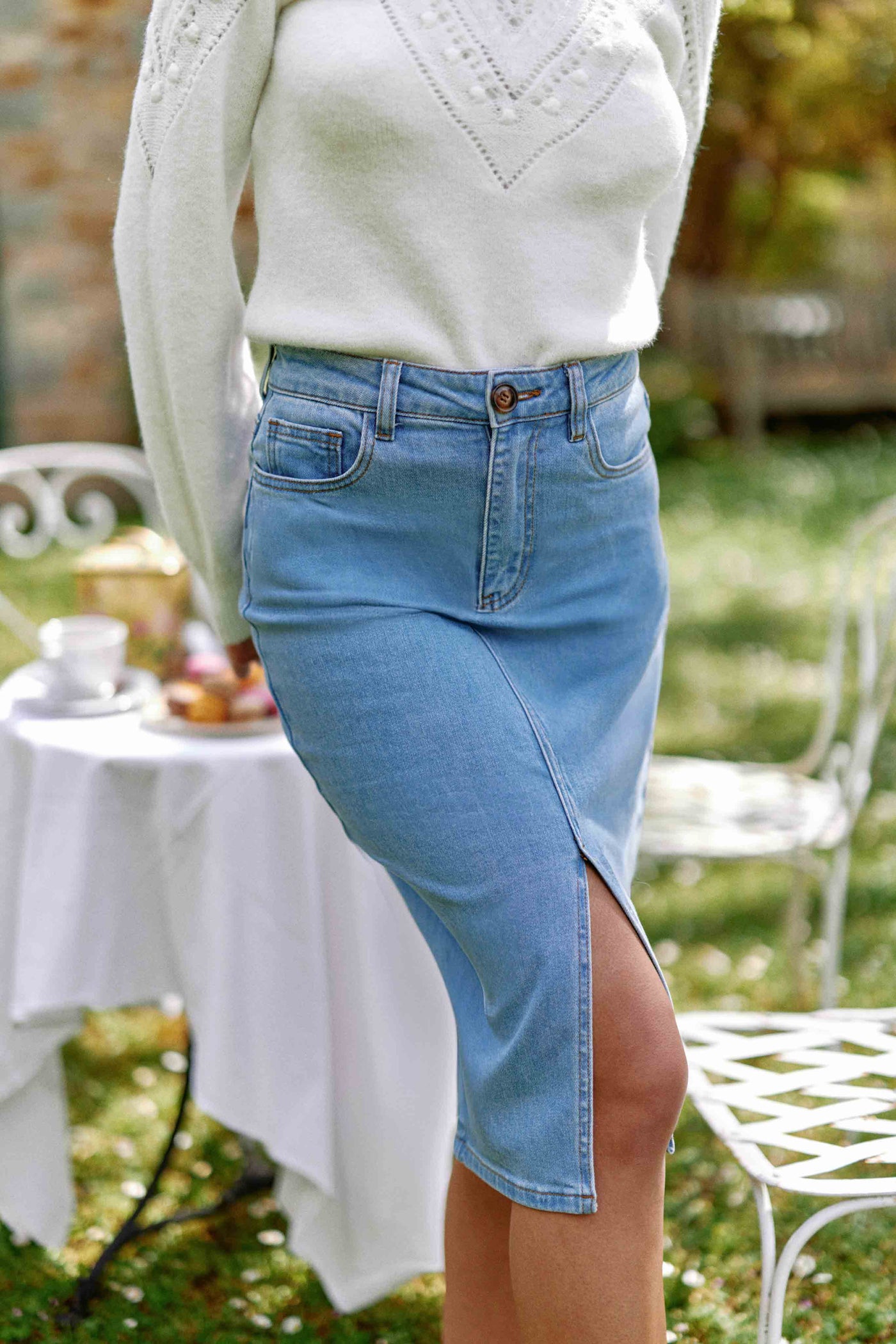Stone denim skirt - Jomia