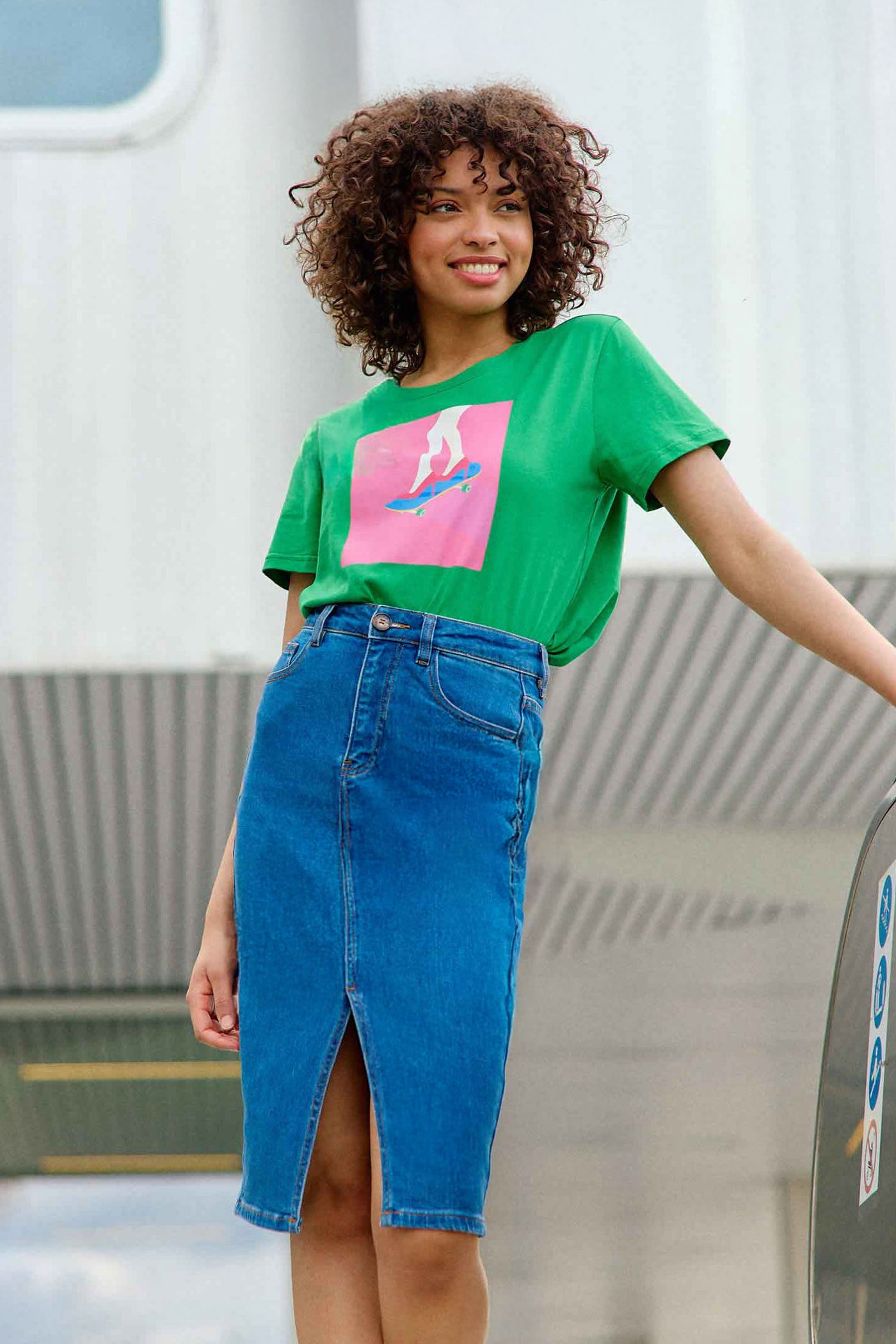 Washed denim skirt - Jomia