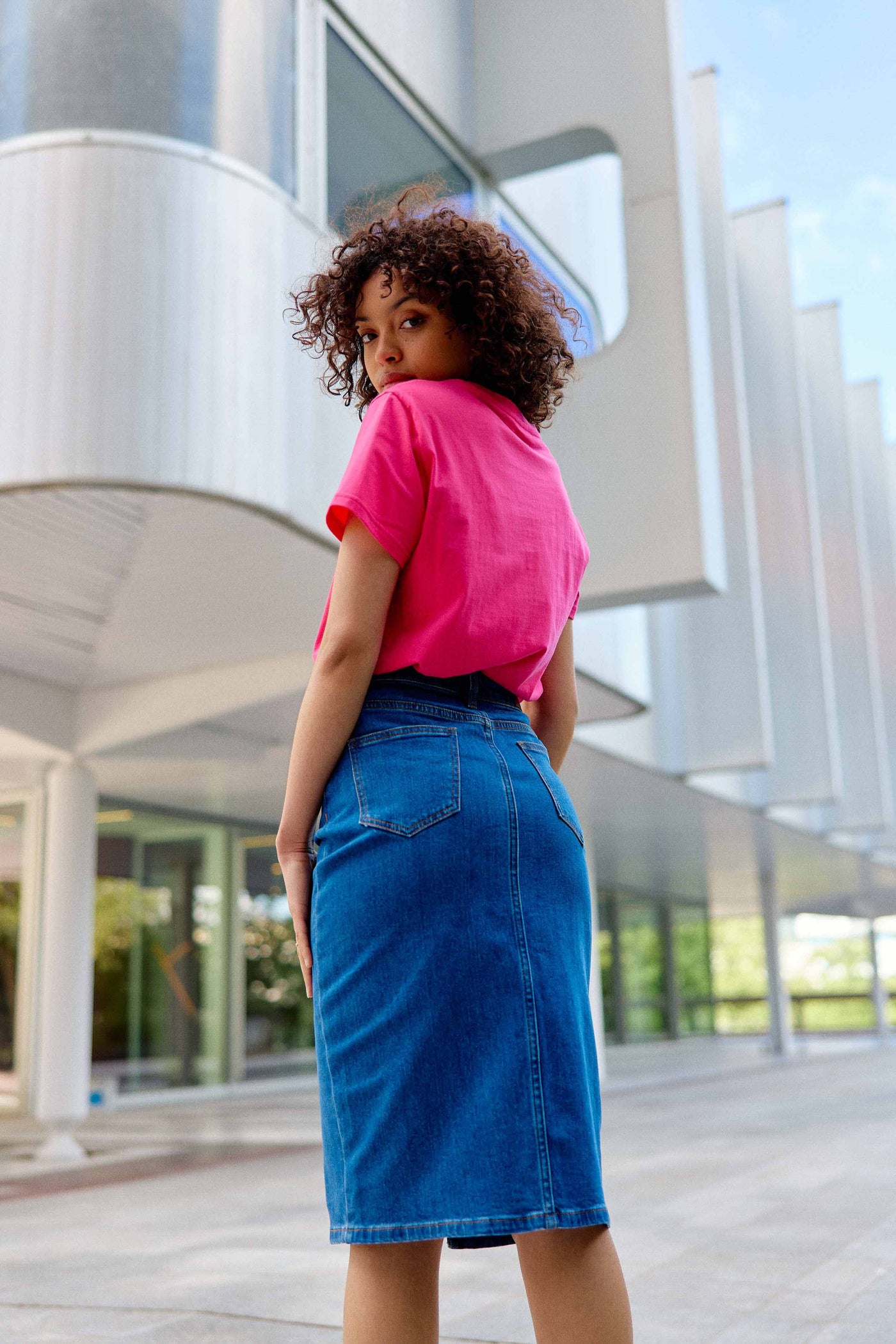 Washed denim skirt - Jomia