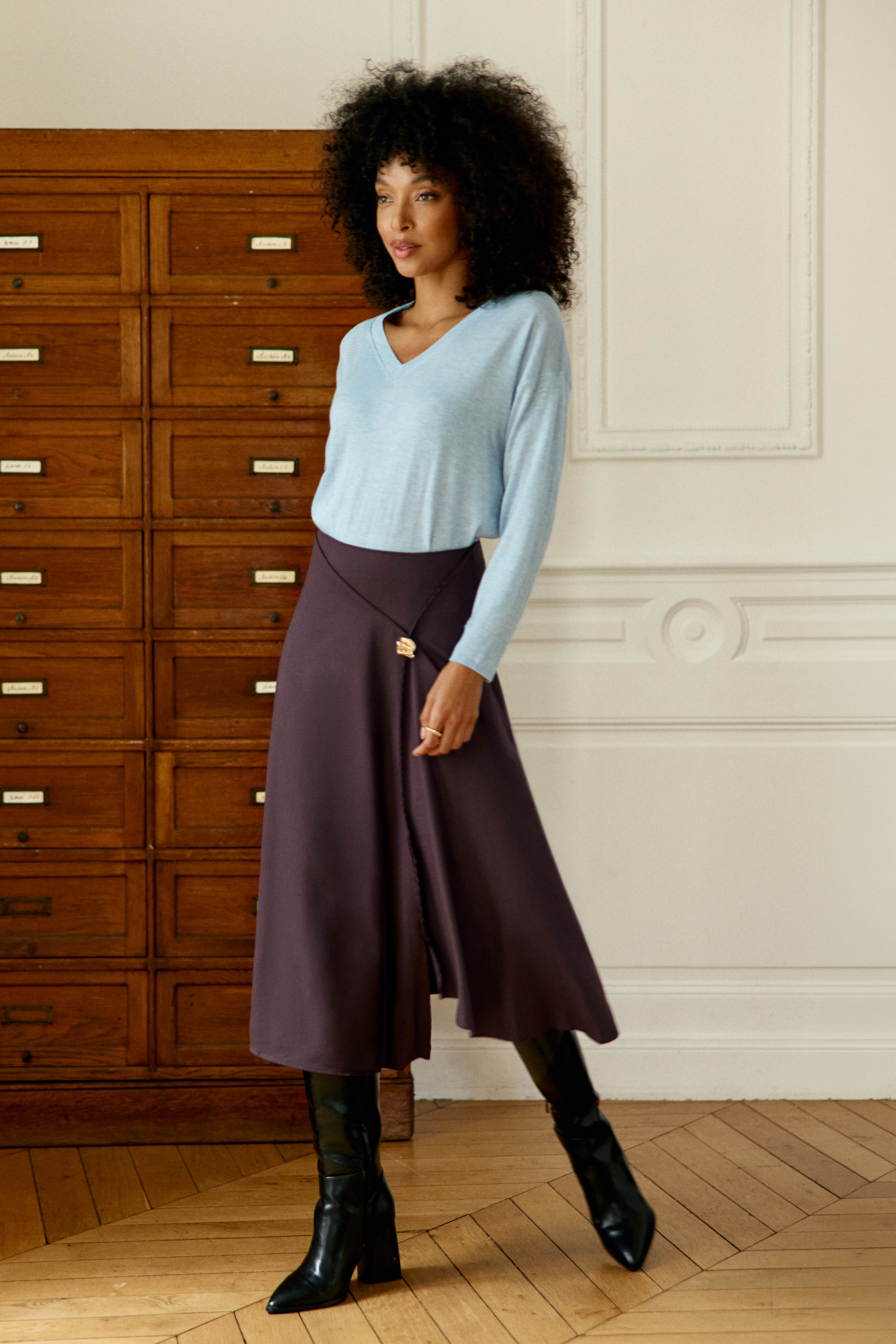 Jorie - Jupe midi asymétrique