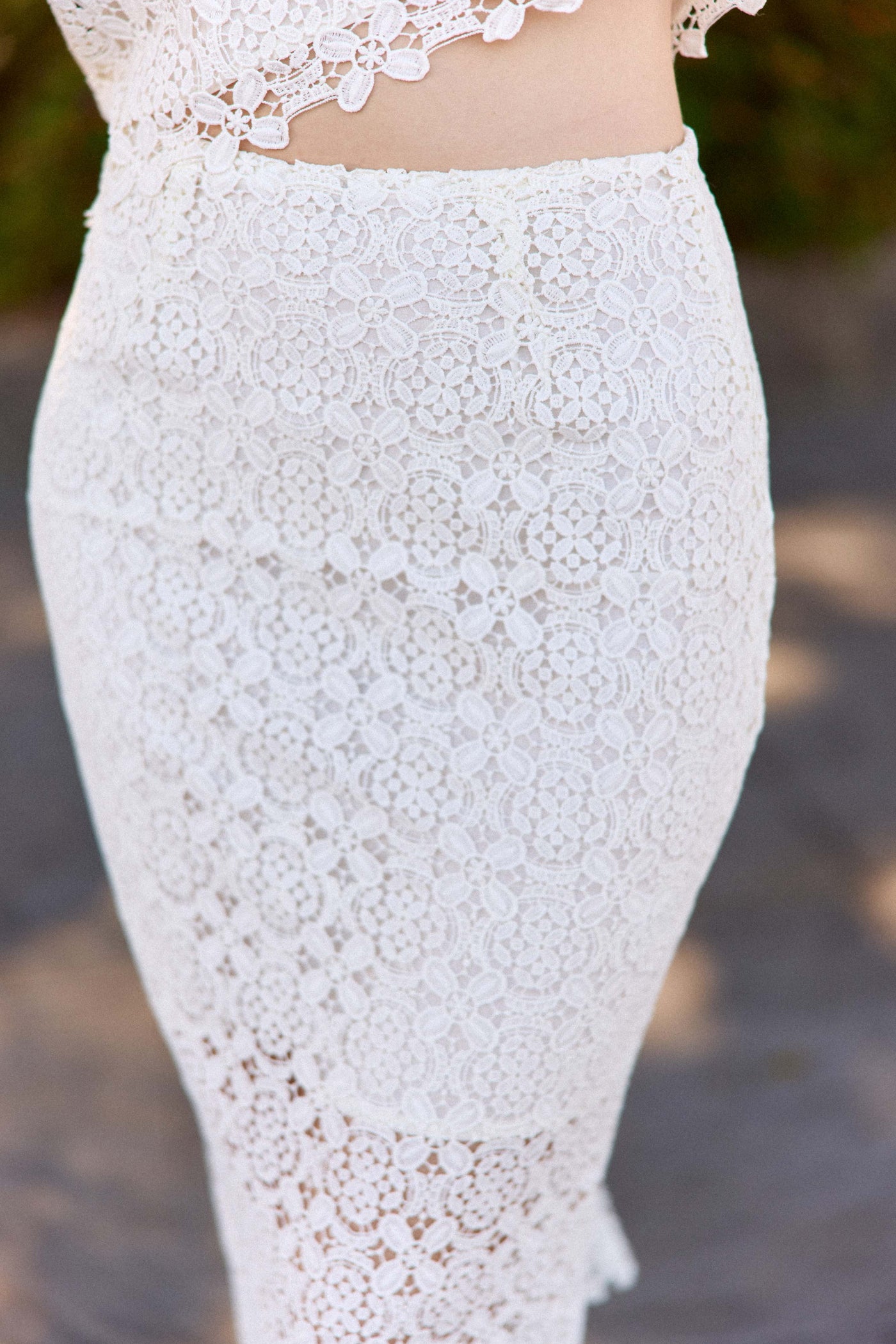 Ivory guipure skirt - Joya