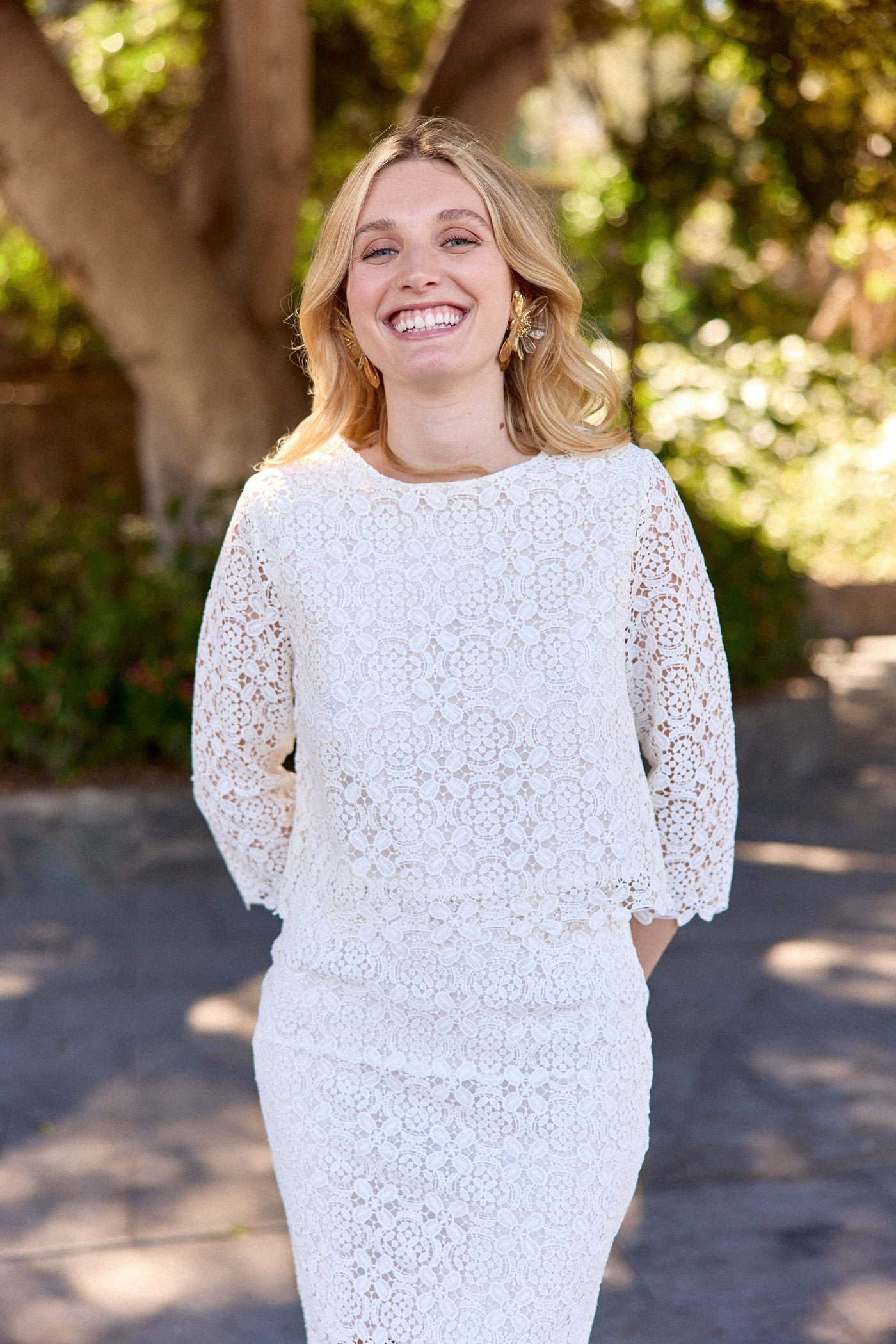 Ivory guipure skirt - Joya