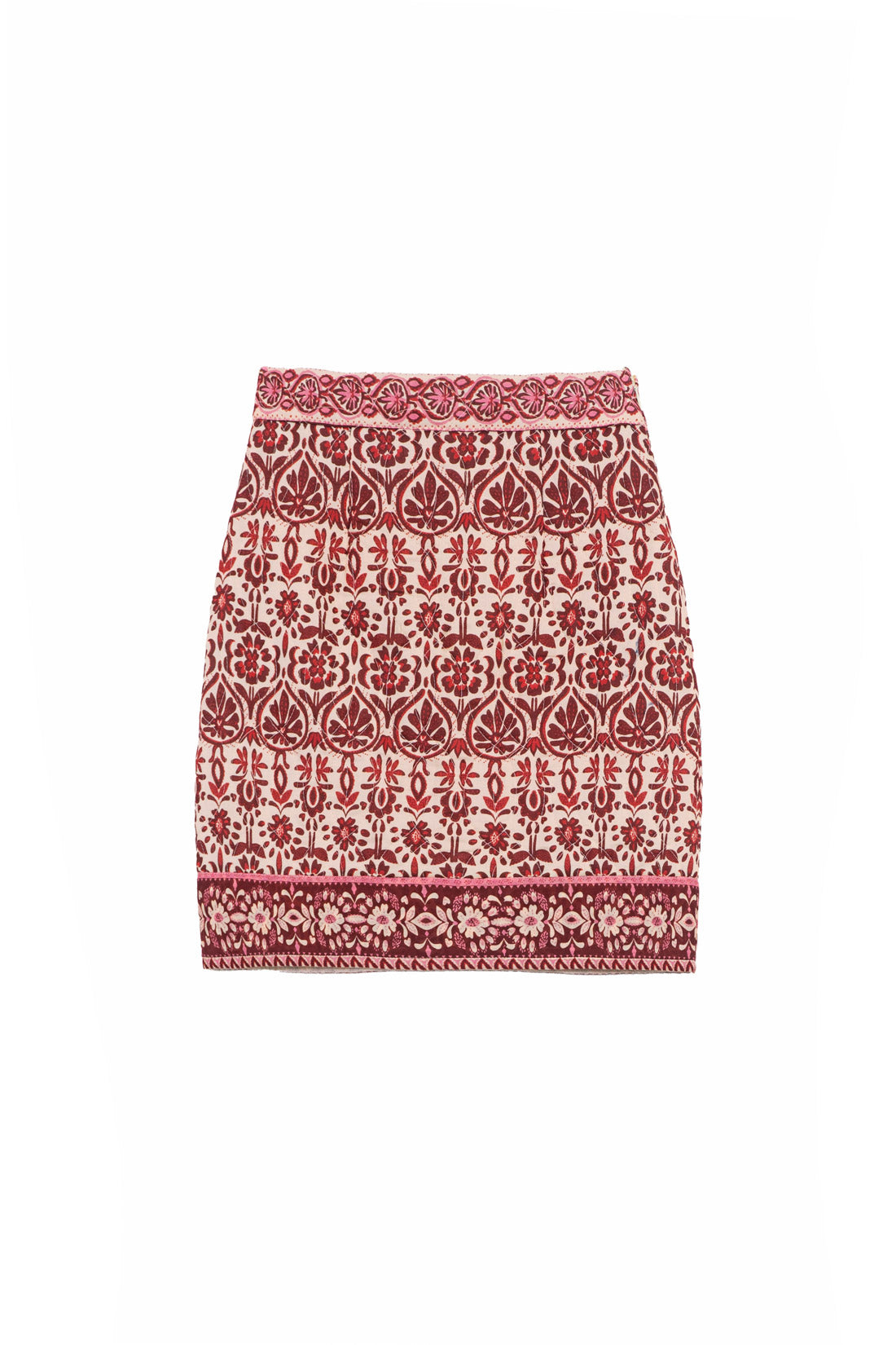 Short red flower skirt - June
