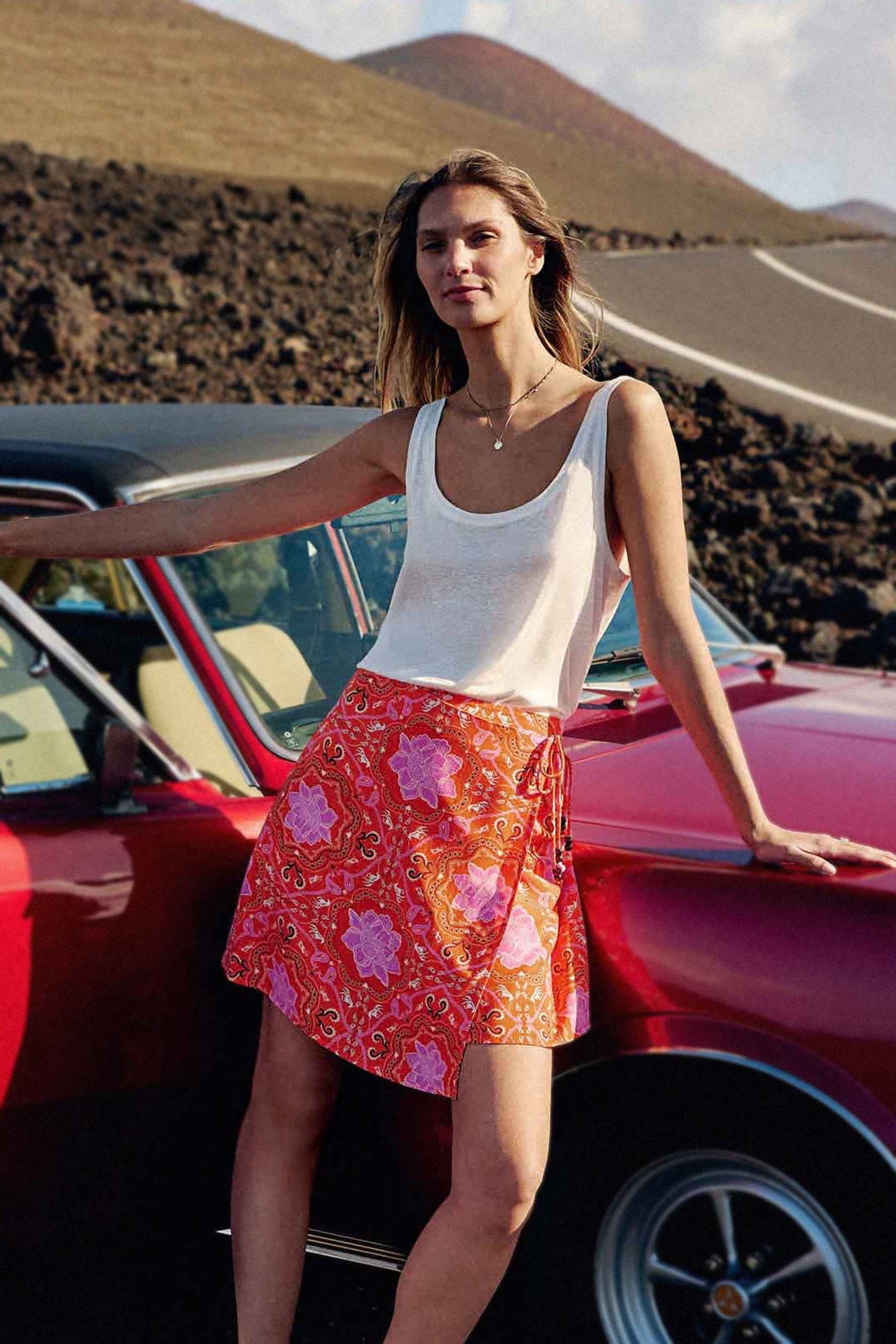 Short orange skirt - Juny