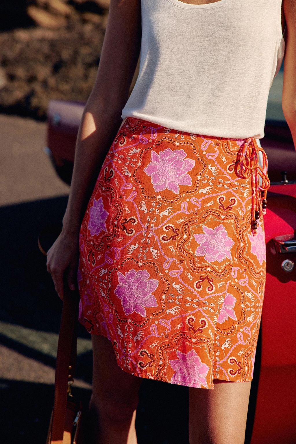 Short orange skirt - Juny