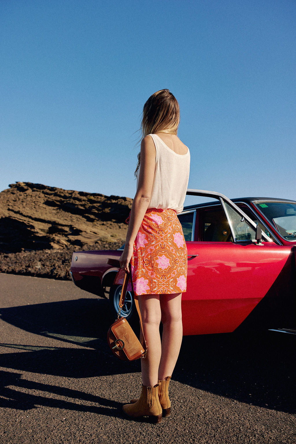 Short orange skirt - Juny