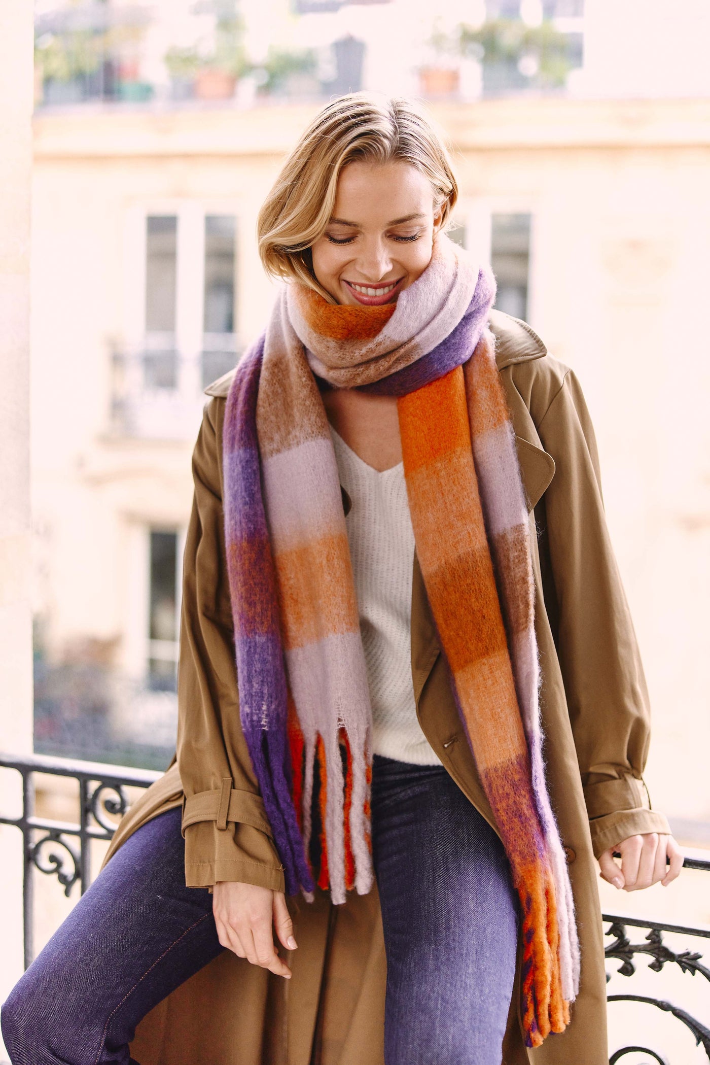 Echarpe Liwen - Violet/orange
