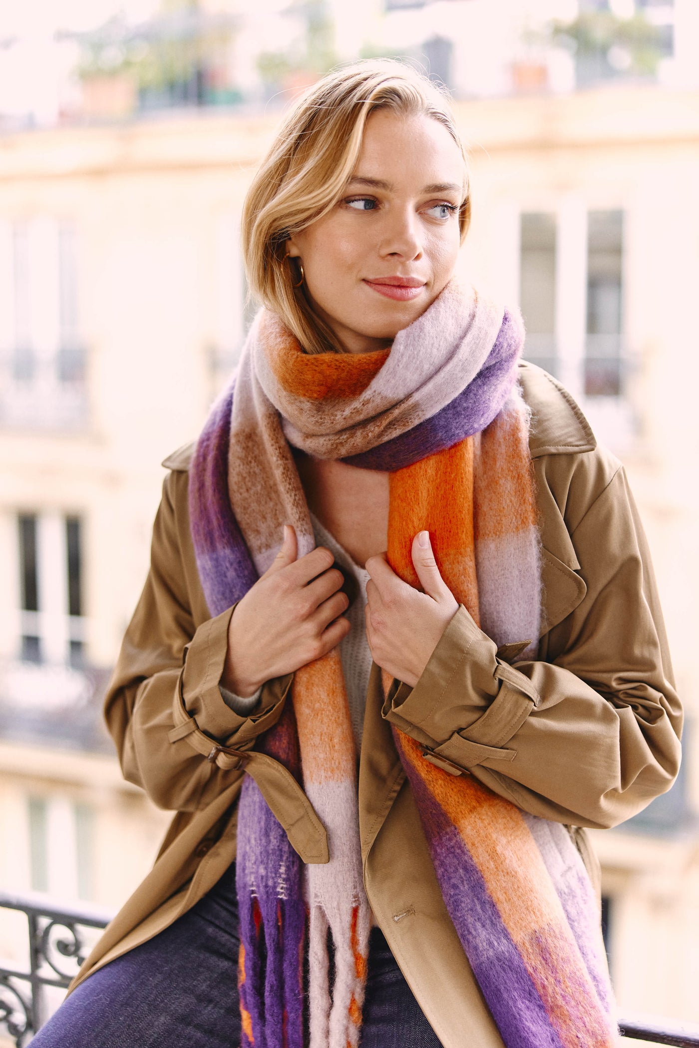 Echarpe Liwen - Violet/orange