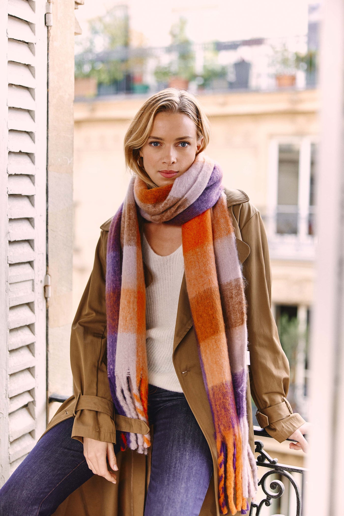 Echarpe Liwen - Violet/orange