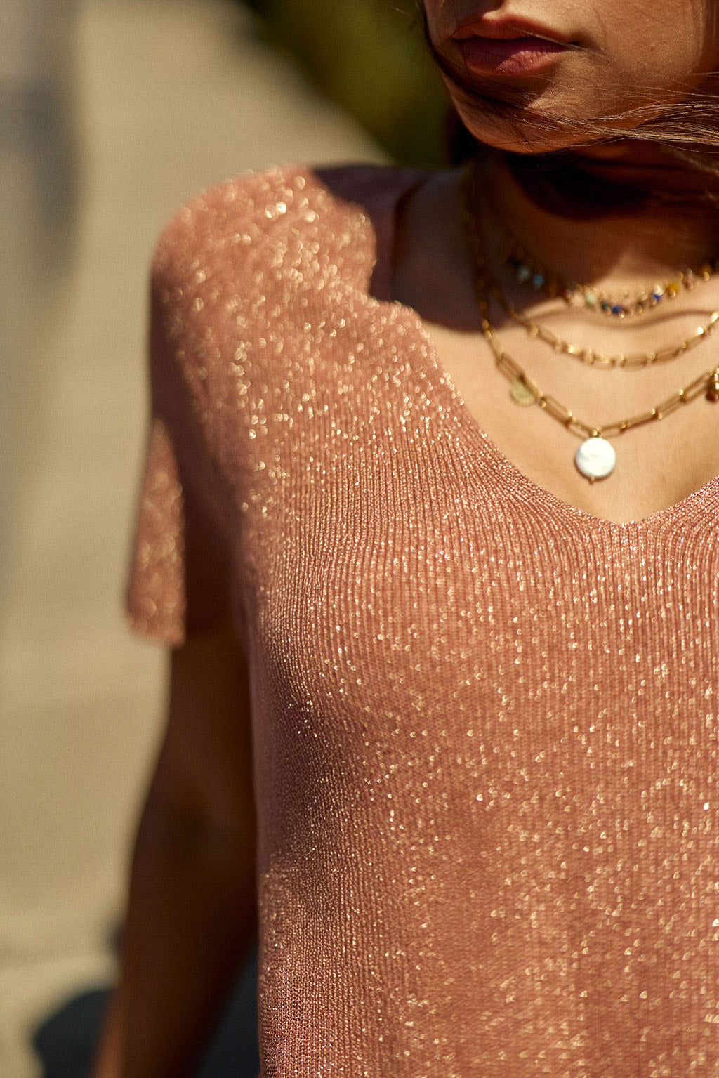 T-shirt en maille rose - Macie