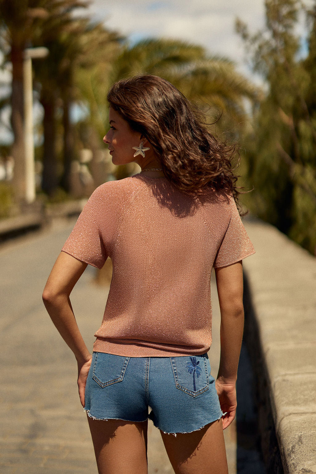 T-shirt en maille rose - Macie