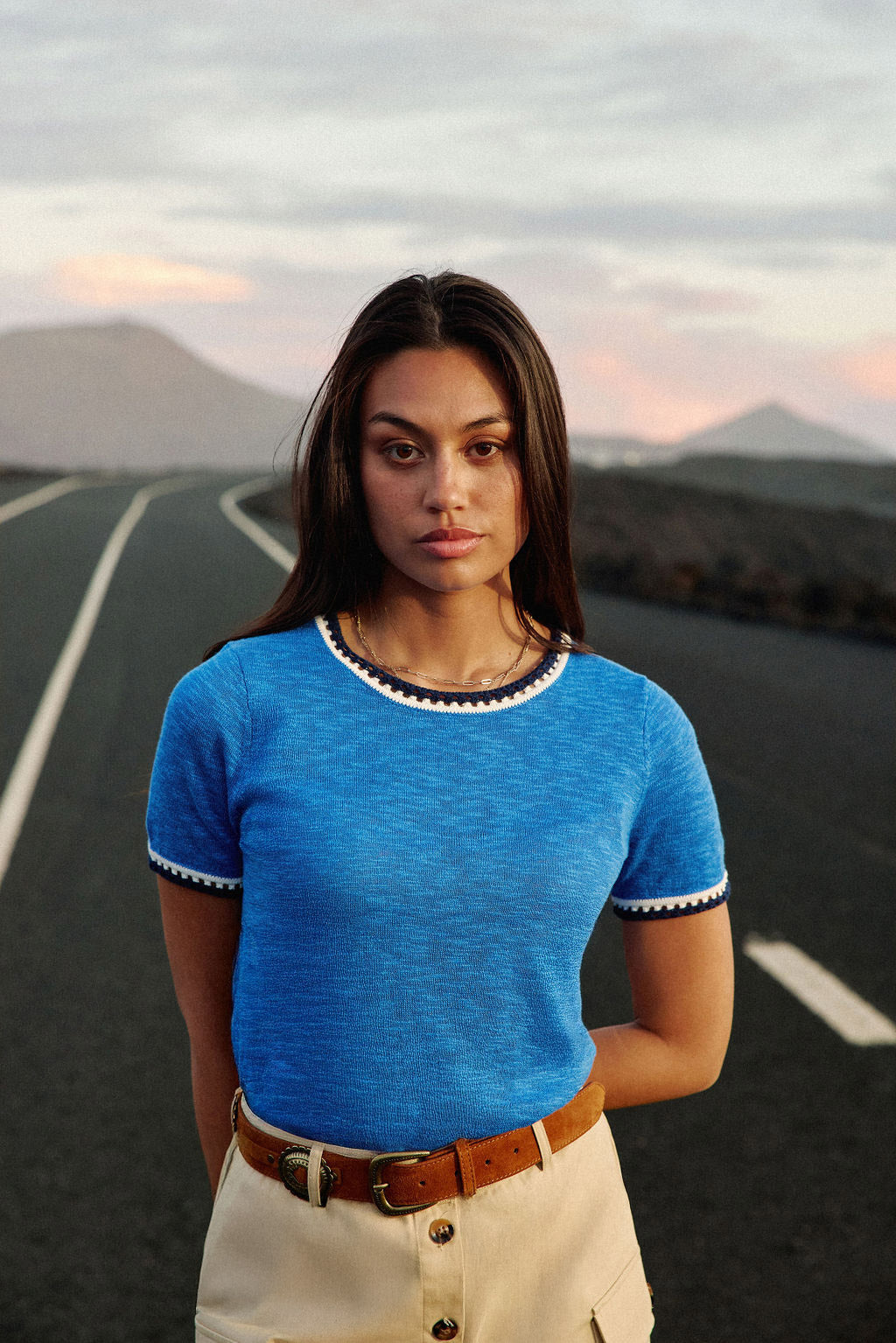 Blue round neck sweater - Madi
