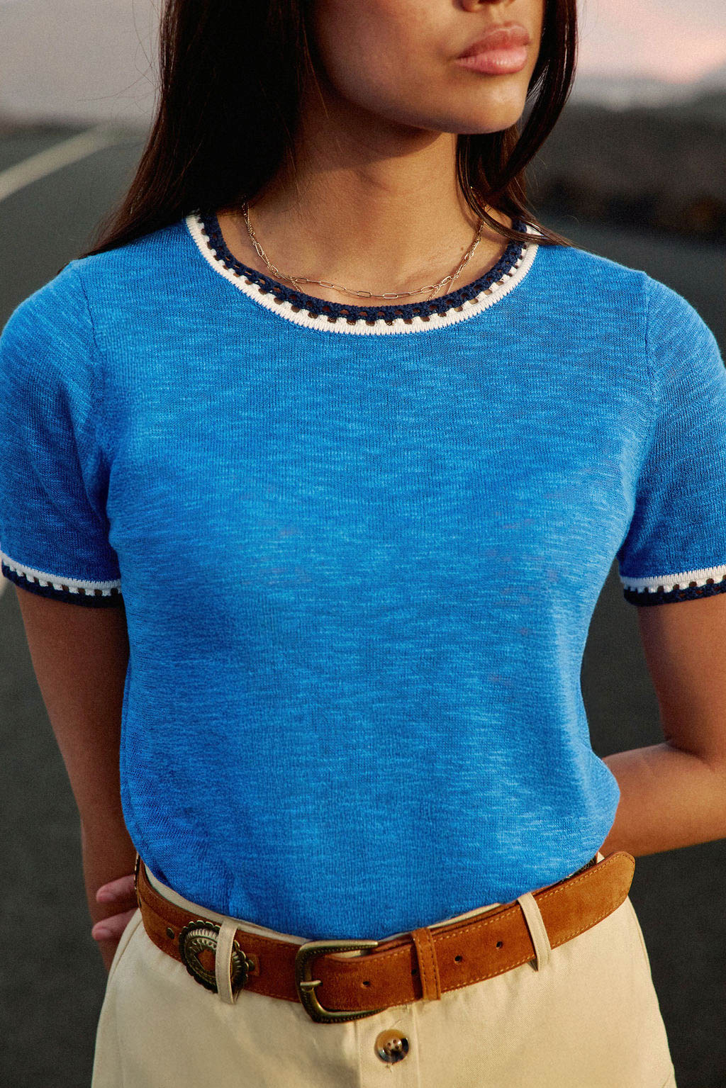 Blue round neck sweater - Madi