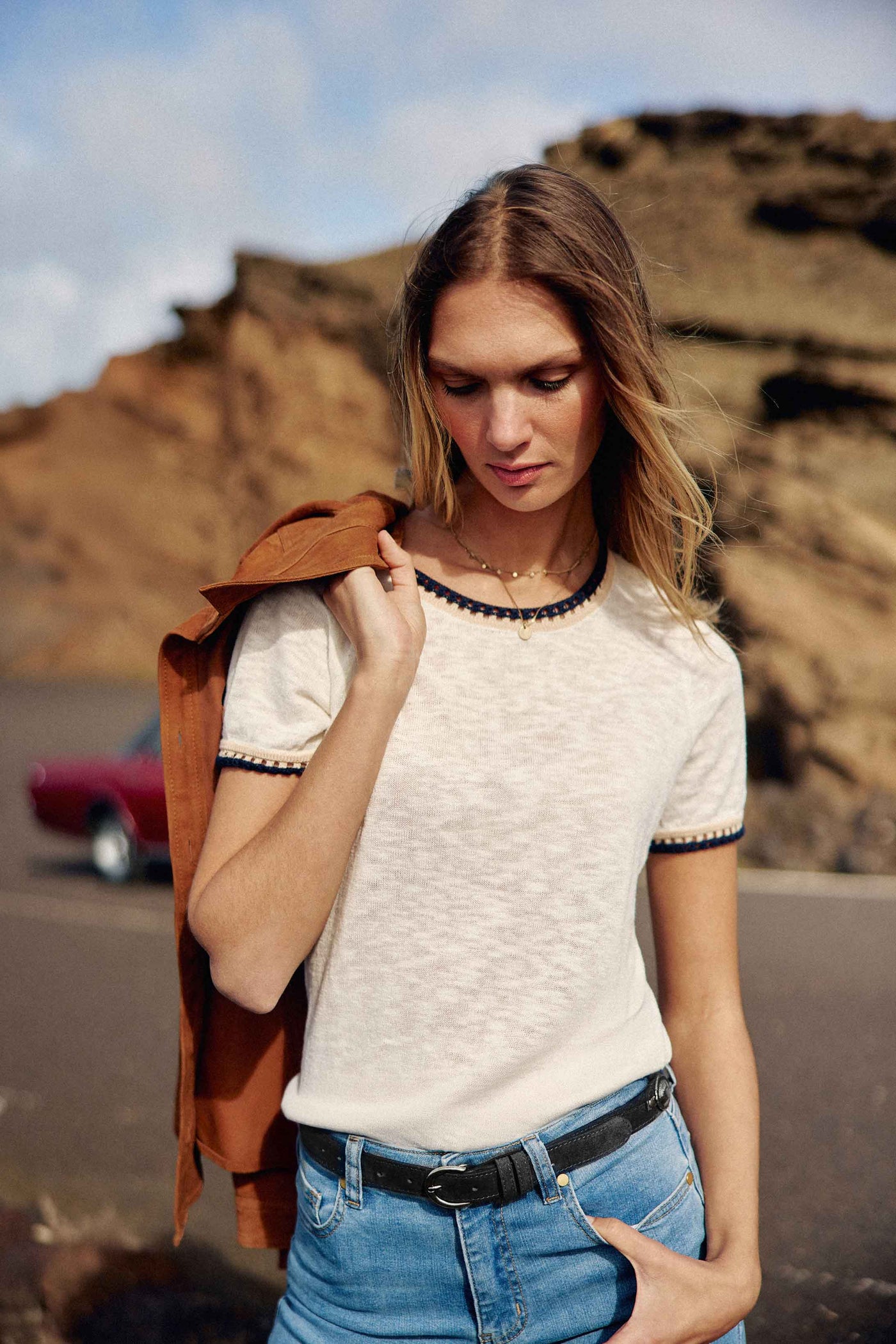 Ecru round neck sweater - Madi