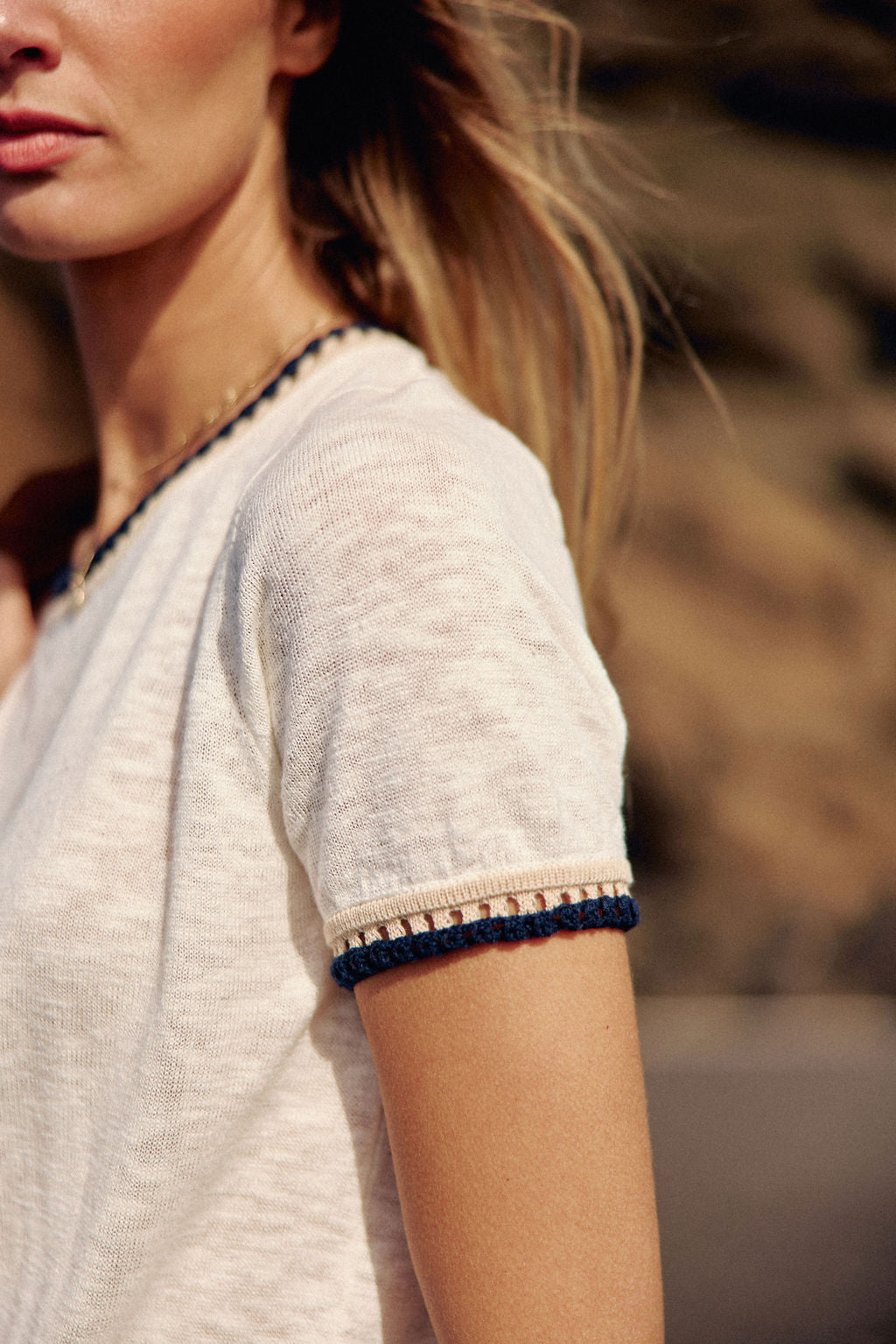 Ecru round neck sweater - Madi