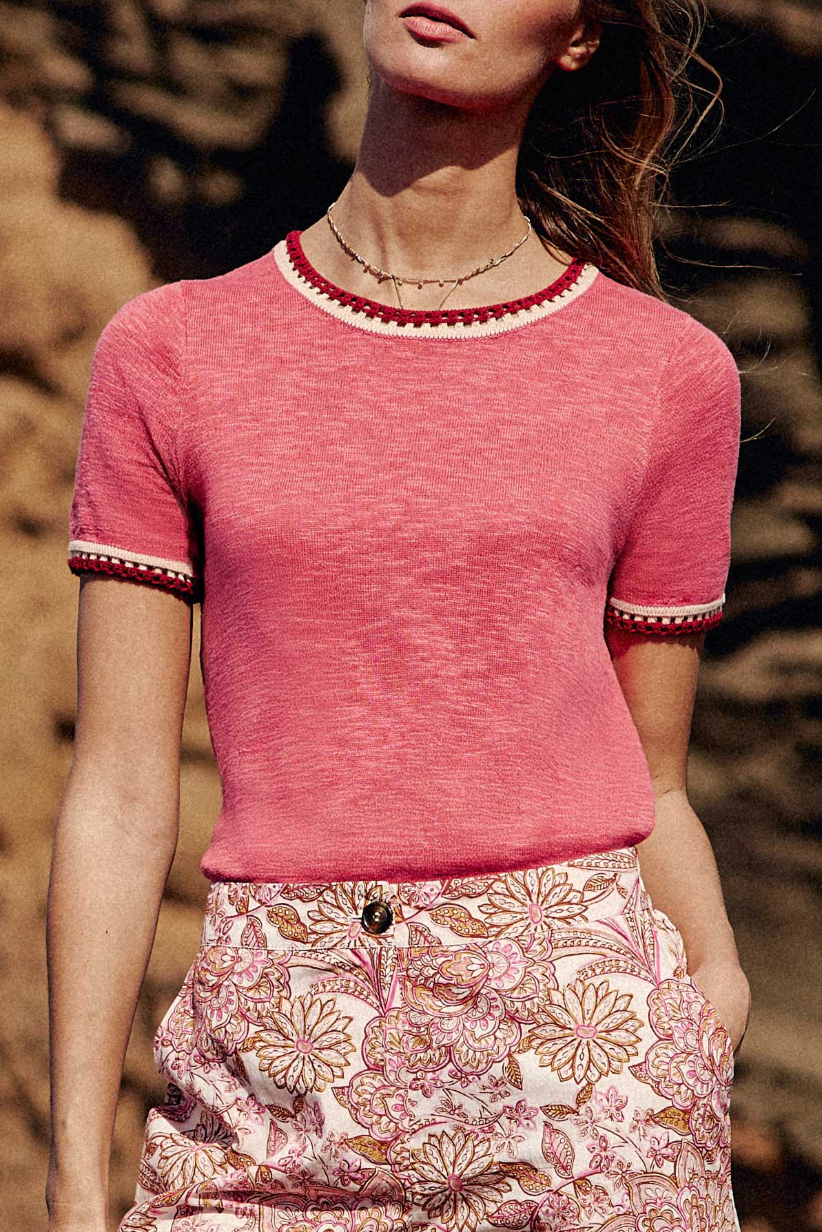 Pink crew neck sweater - Madi
