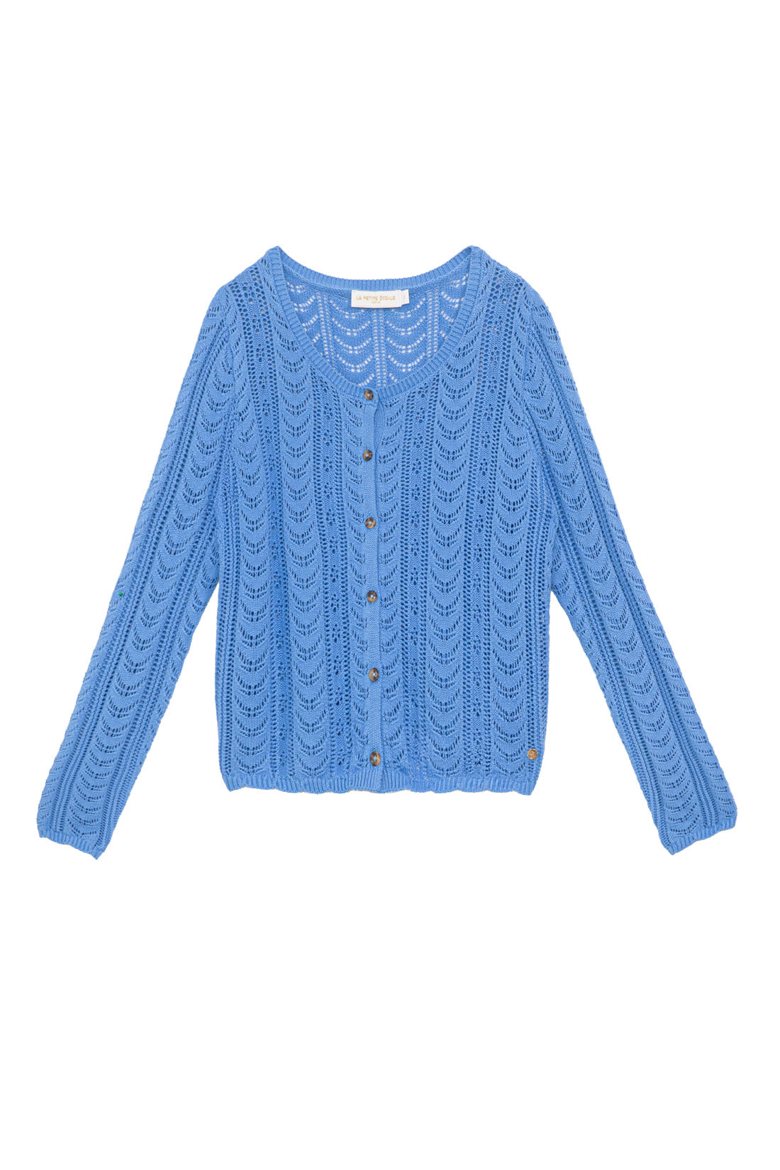Blue round neck cardigan - Maelys