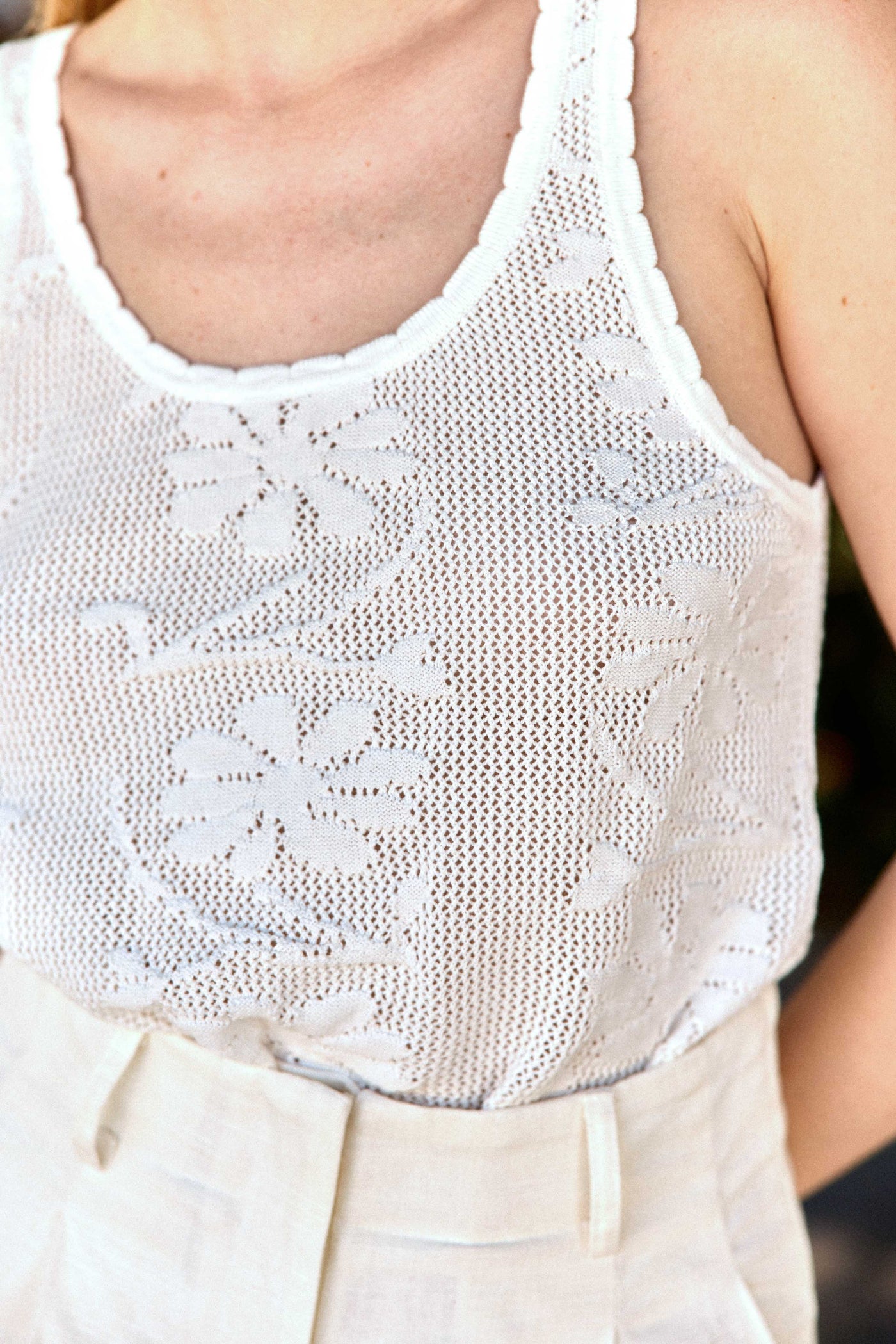 Ivory mesh top - Magalie