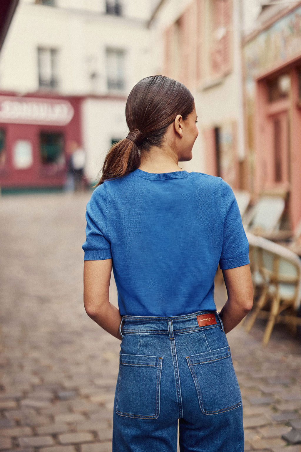 Pull manches courtes bleu - Maiwen
