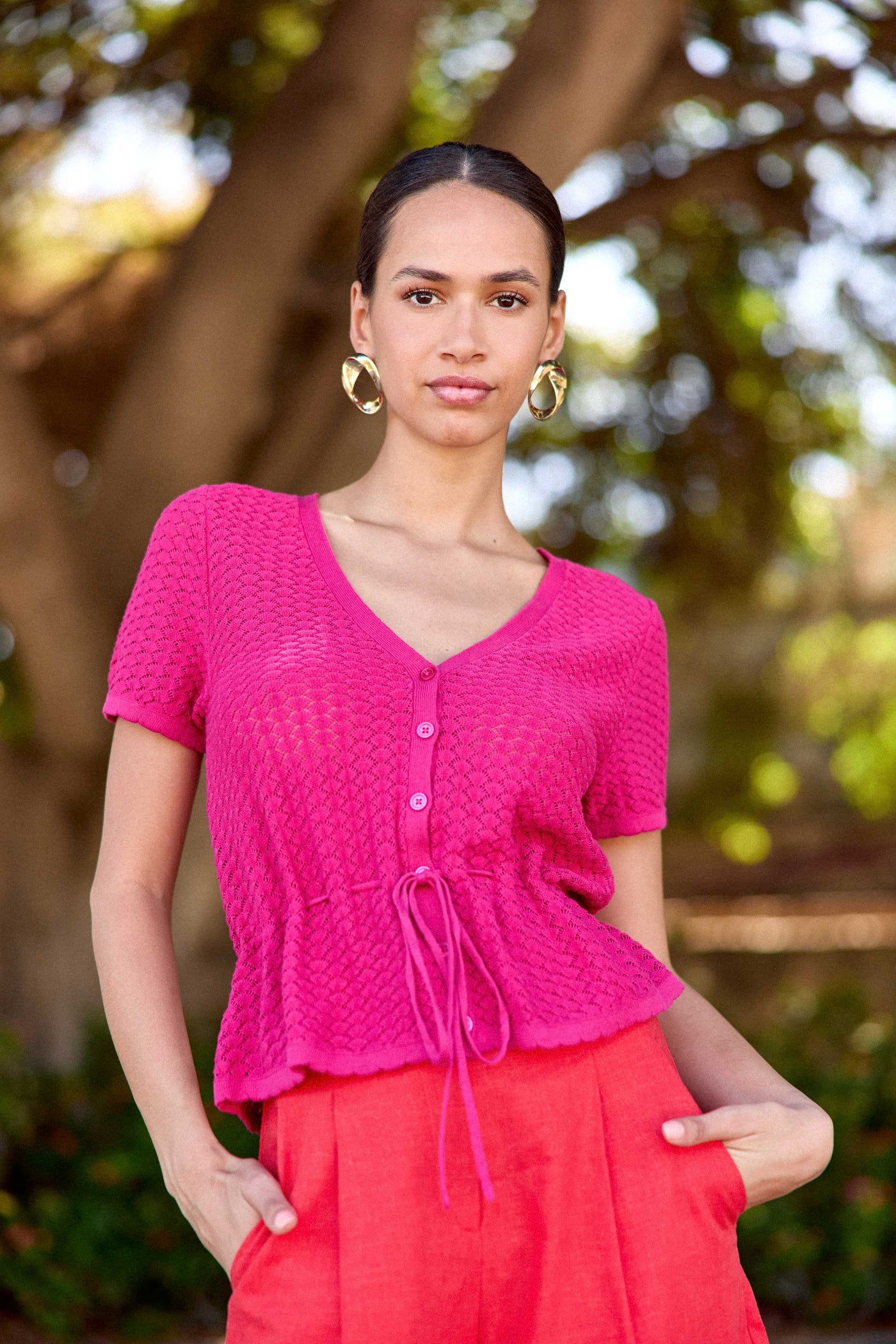 Fuchsia mesh top - Mallory
