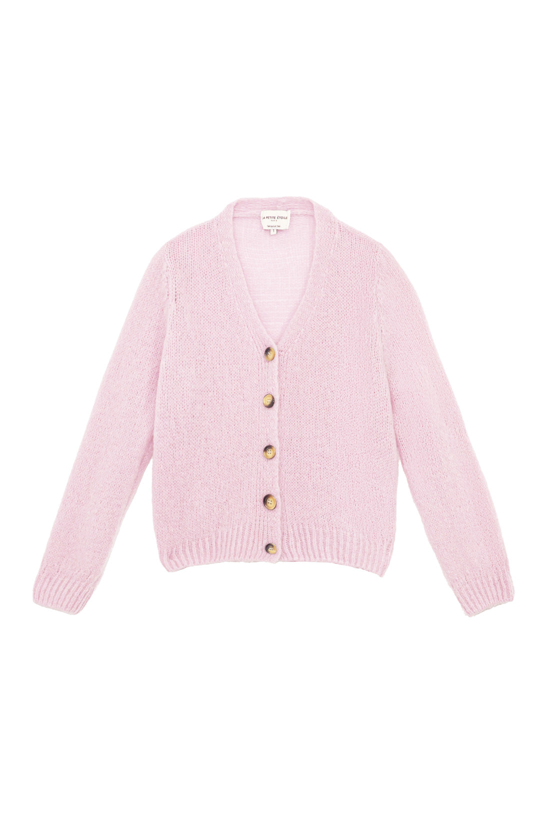 Gilet en maille rose poudrée - Mara
