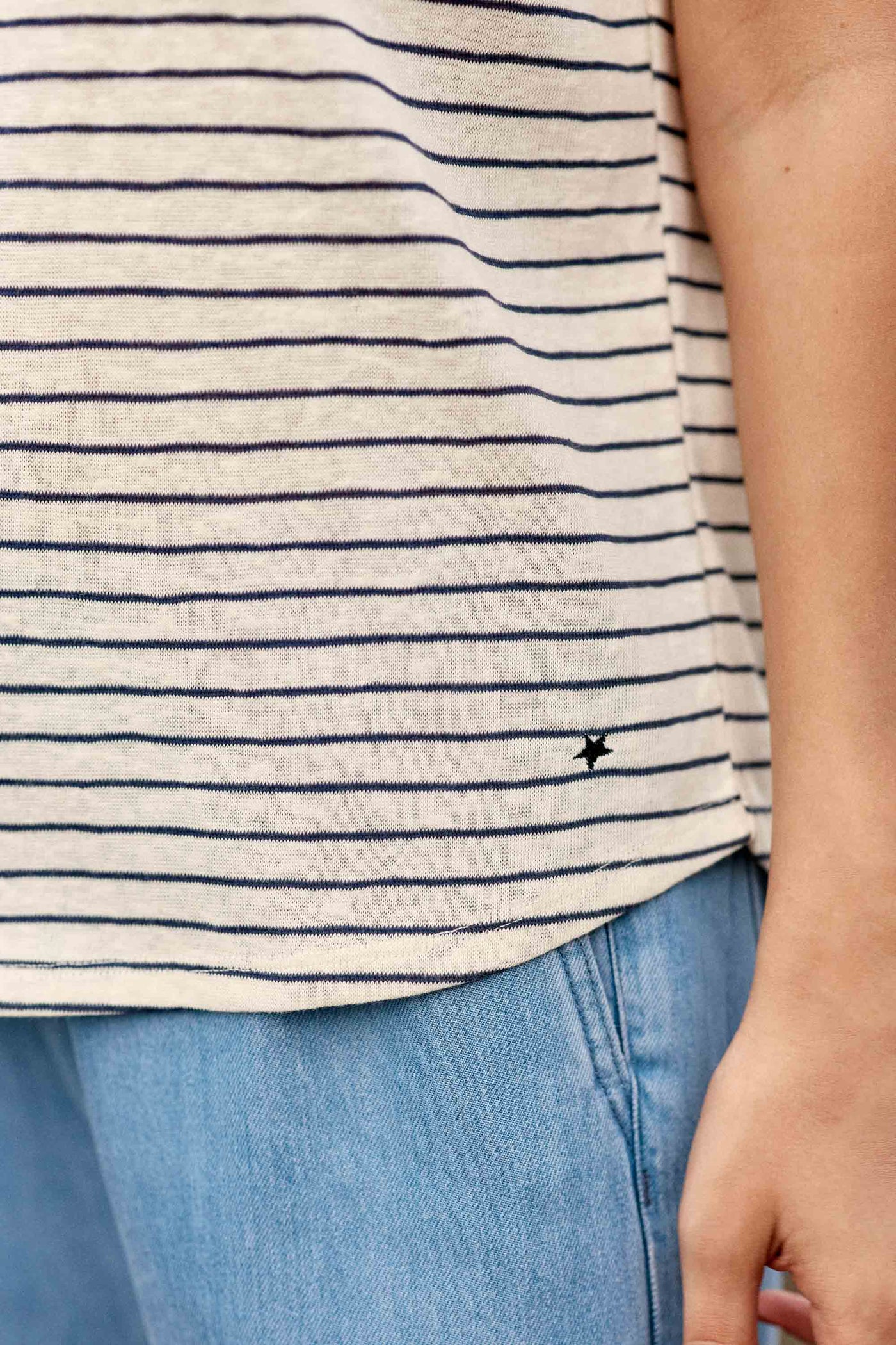 T-shirt ample et rayé marine/écru - Marcelina
