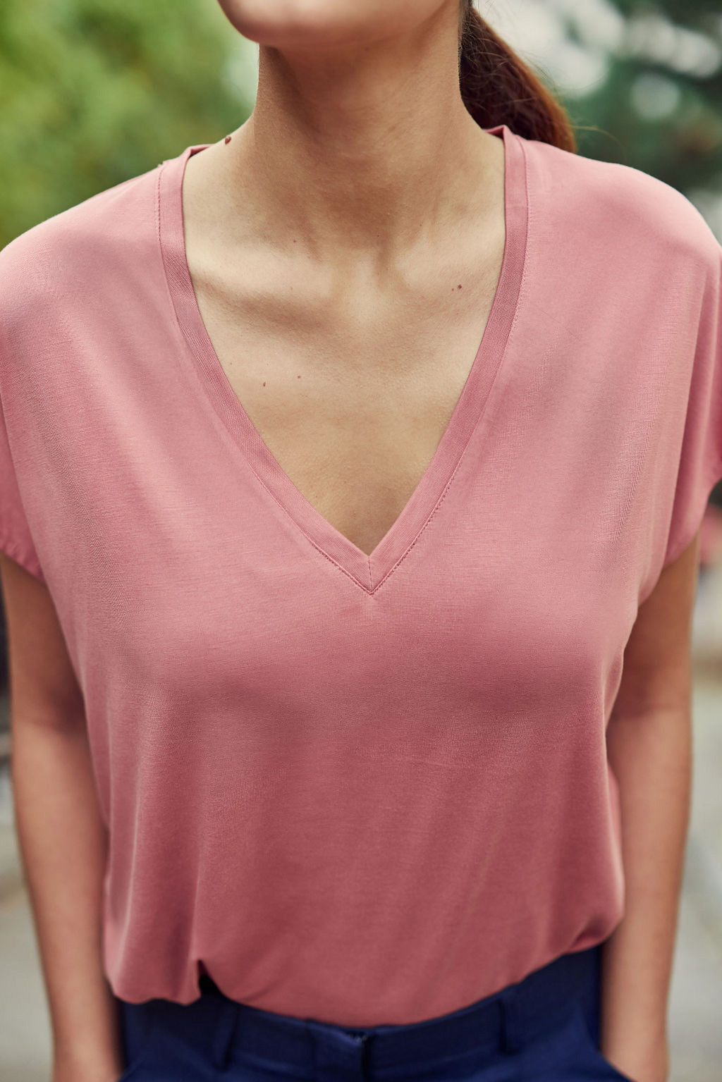Old pink V-neck T-shirt - Marcelina