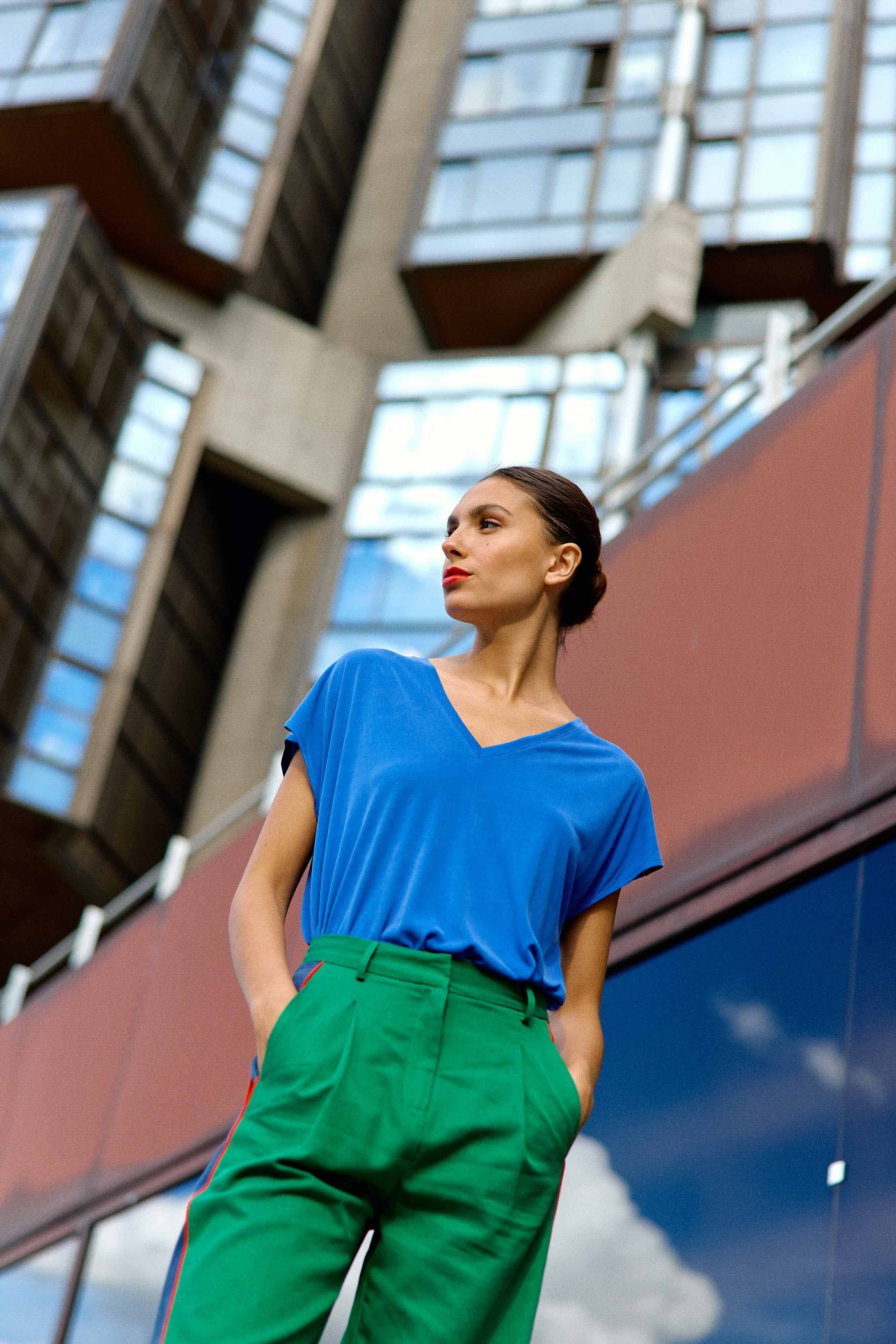 Blue V-neck t-shirt - Marcellina