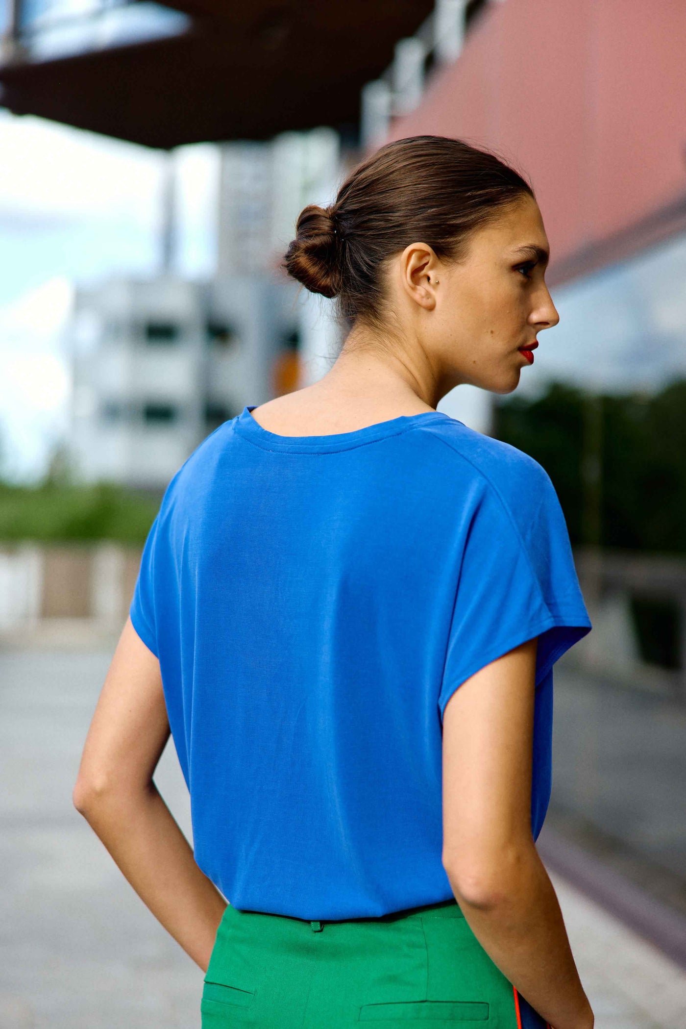 Blue V-neck t-shirt - Marcellina