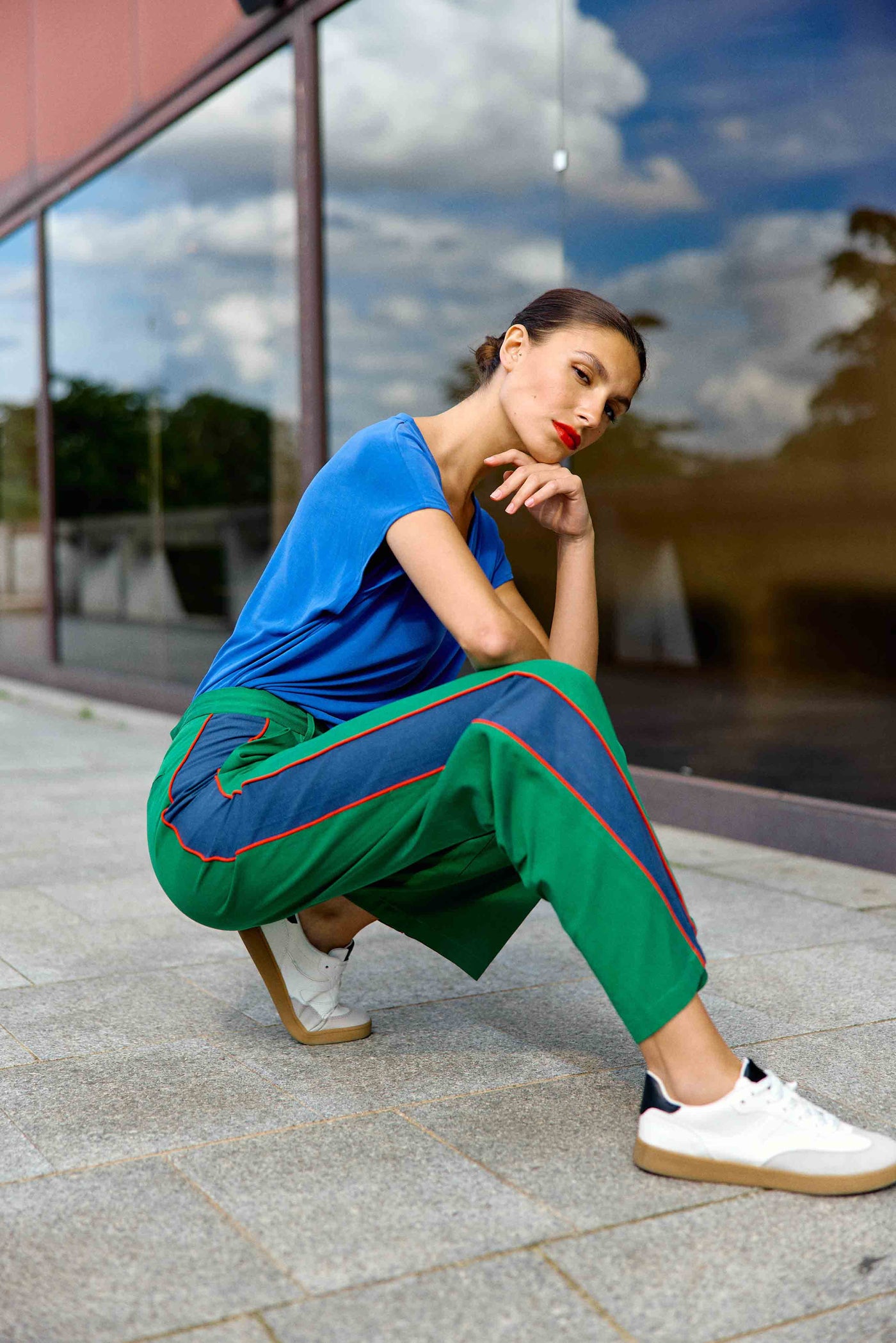 Blue V-neck t-shirt - Marcellina