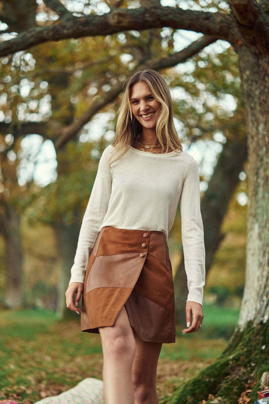 Pull col rond écru - Marie