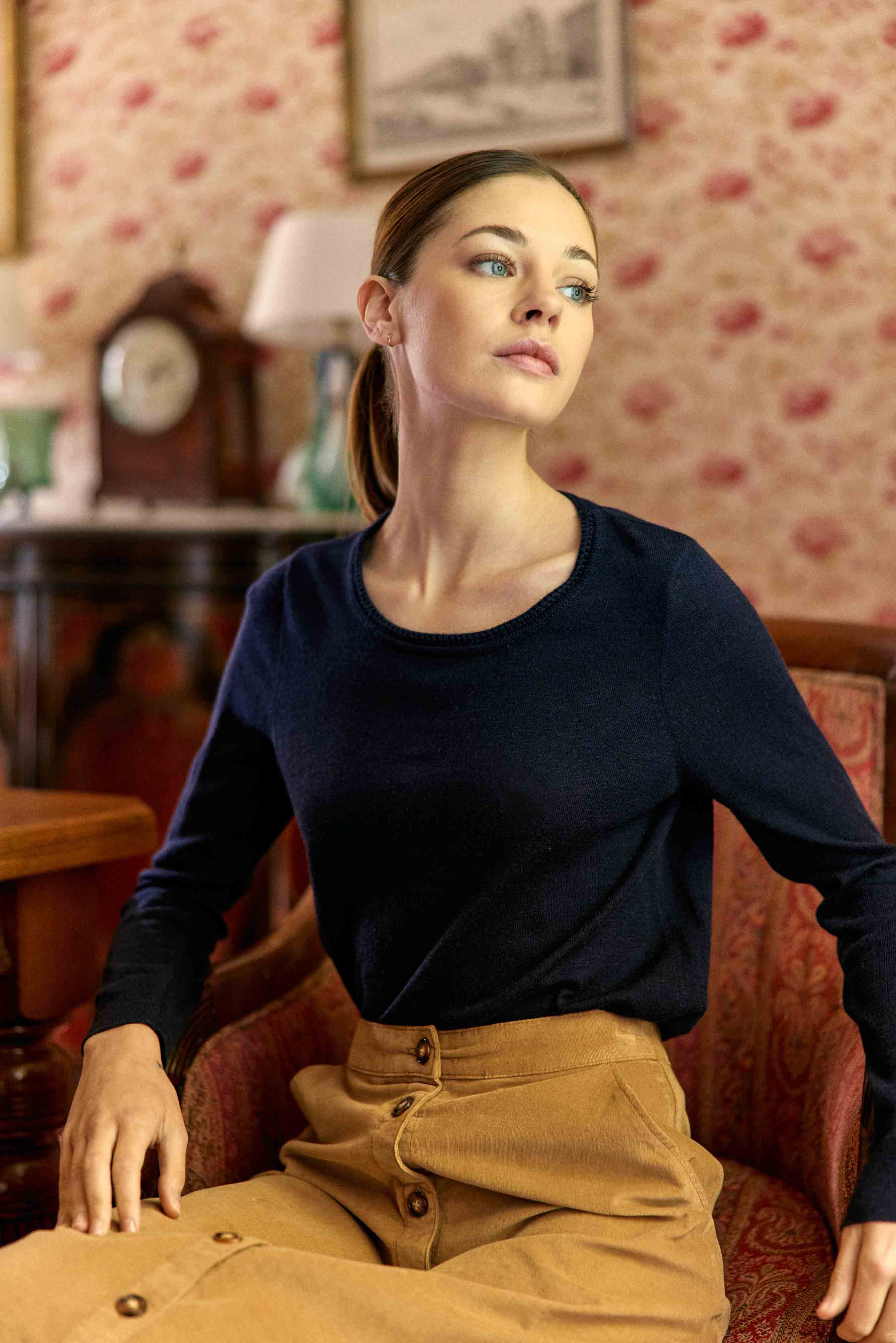Pull col rond marine - Marie