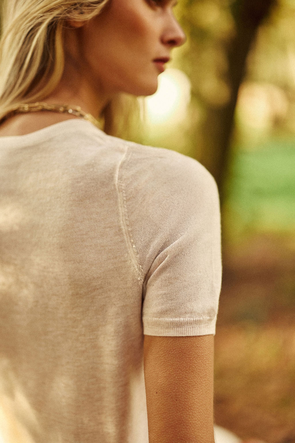 Ivory short-sleeved sweater - Marilou