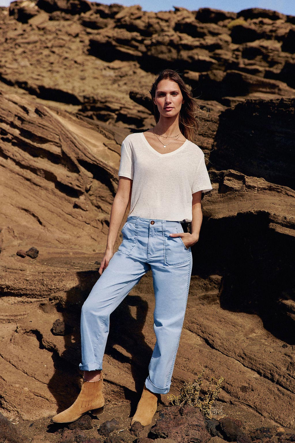 Blue straight pants - Marisol