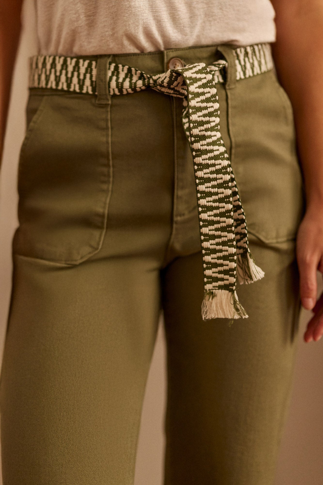 Marisol straight-leg pants  - Khaki