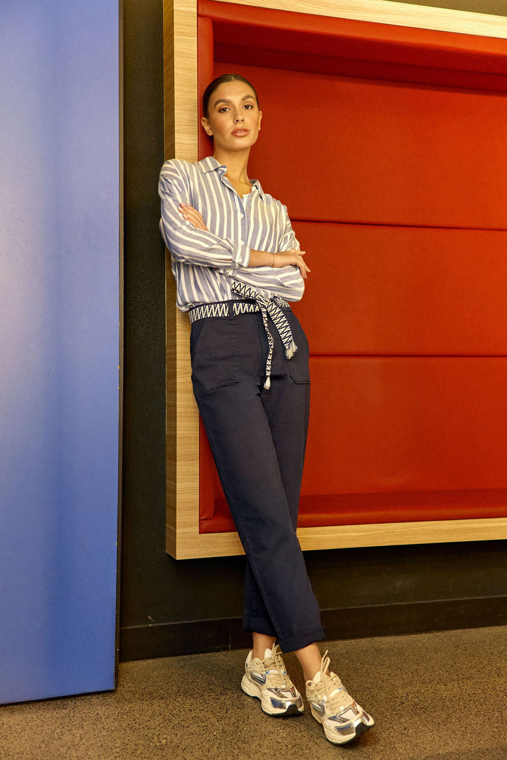 Marisol straight-leg pants - Navy