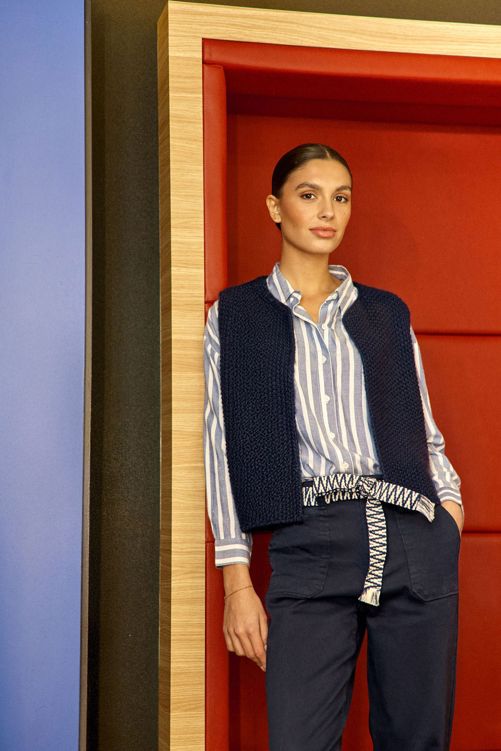 Marisol straight-leg pants - Navy