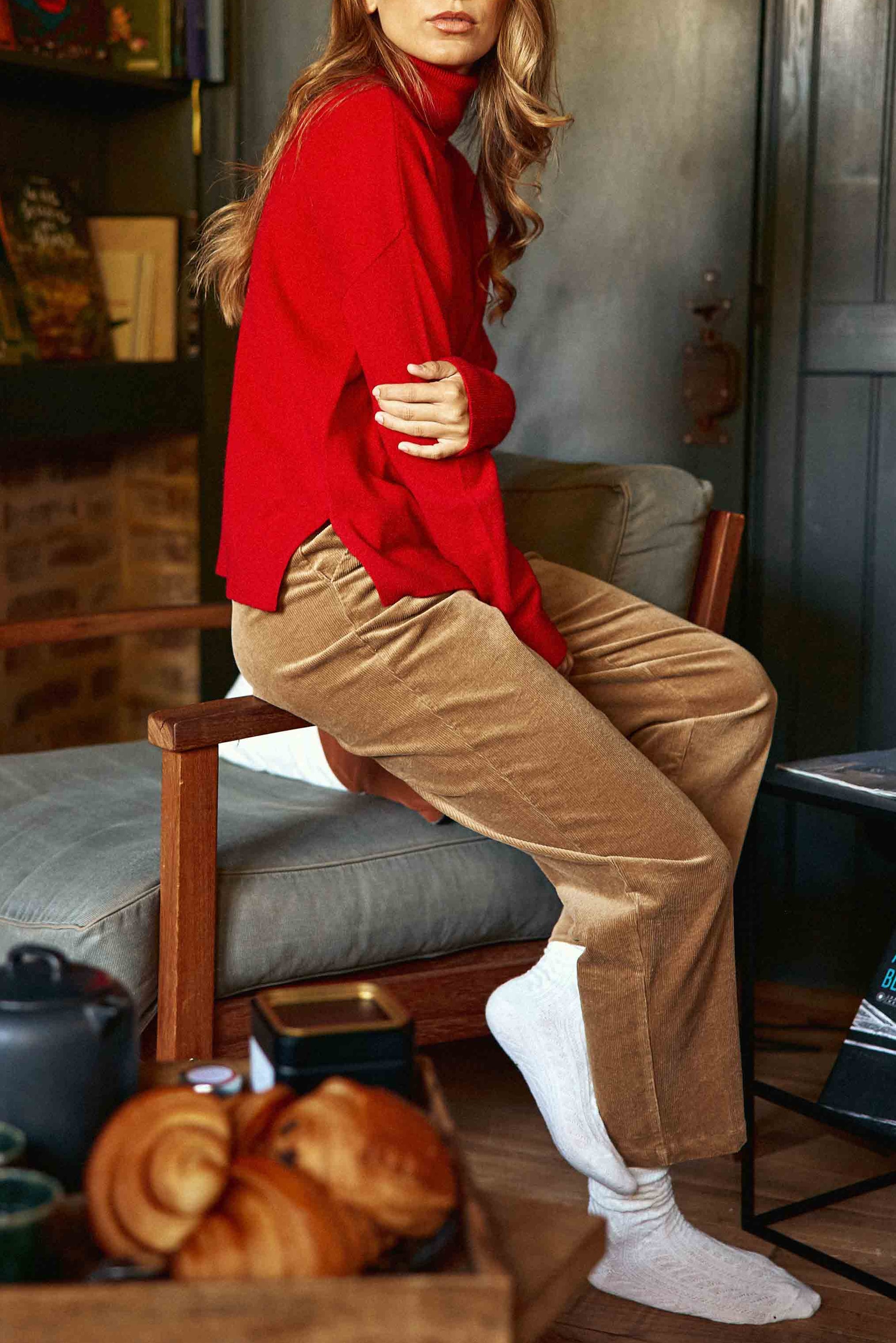 Pull col roulé Marlen - Rouge