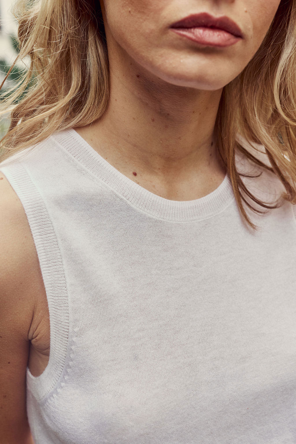 Ecru sleeveless sweater - Marley