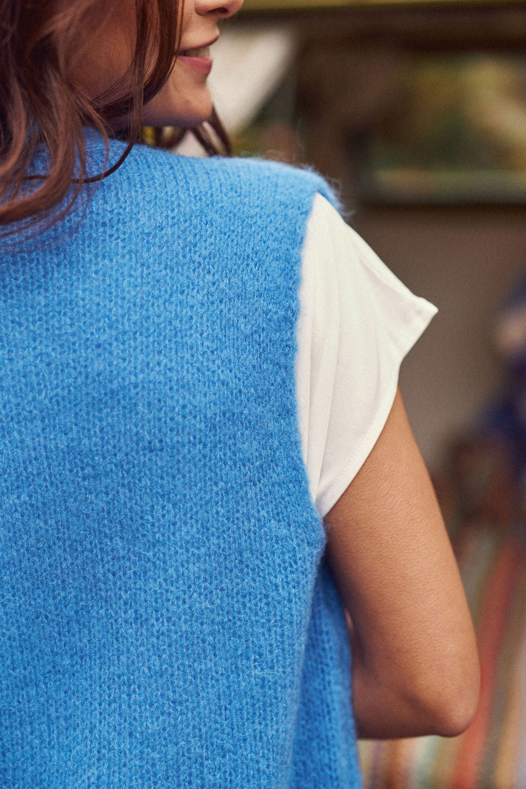 Blue sleeveless cardigan - Marvia