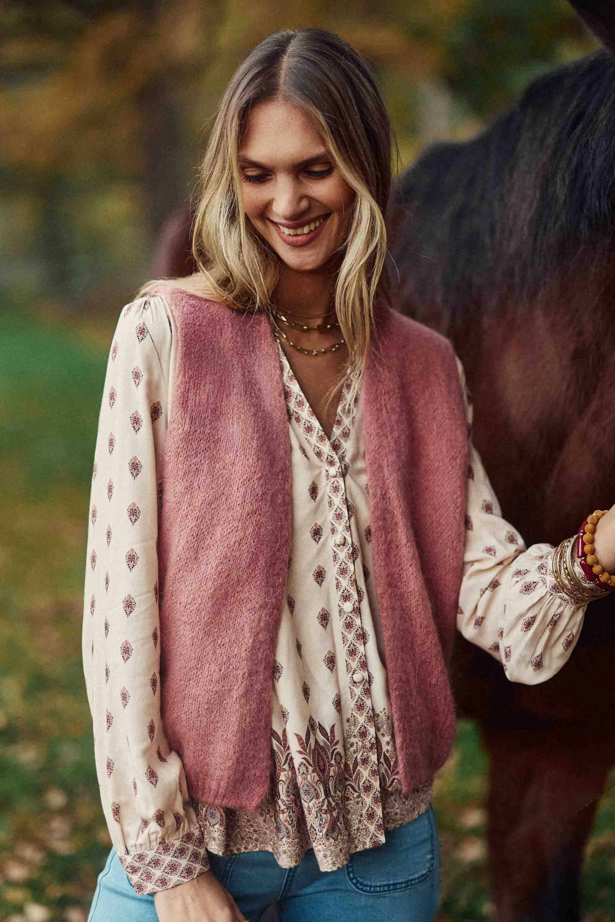 Gilet sans manches vieux rose - Marvia