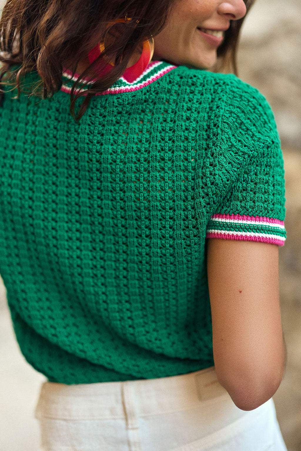 Pull à manches courtes vert - Mason
