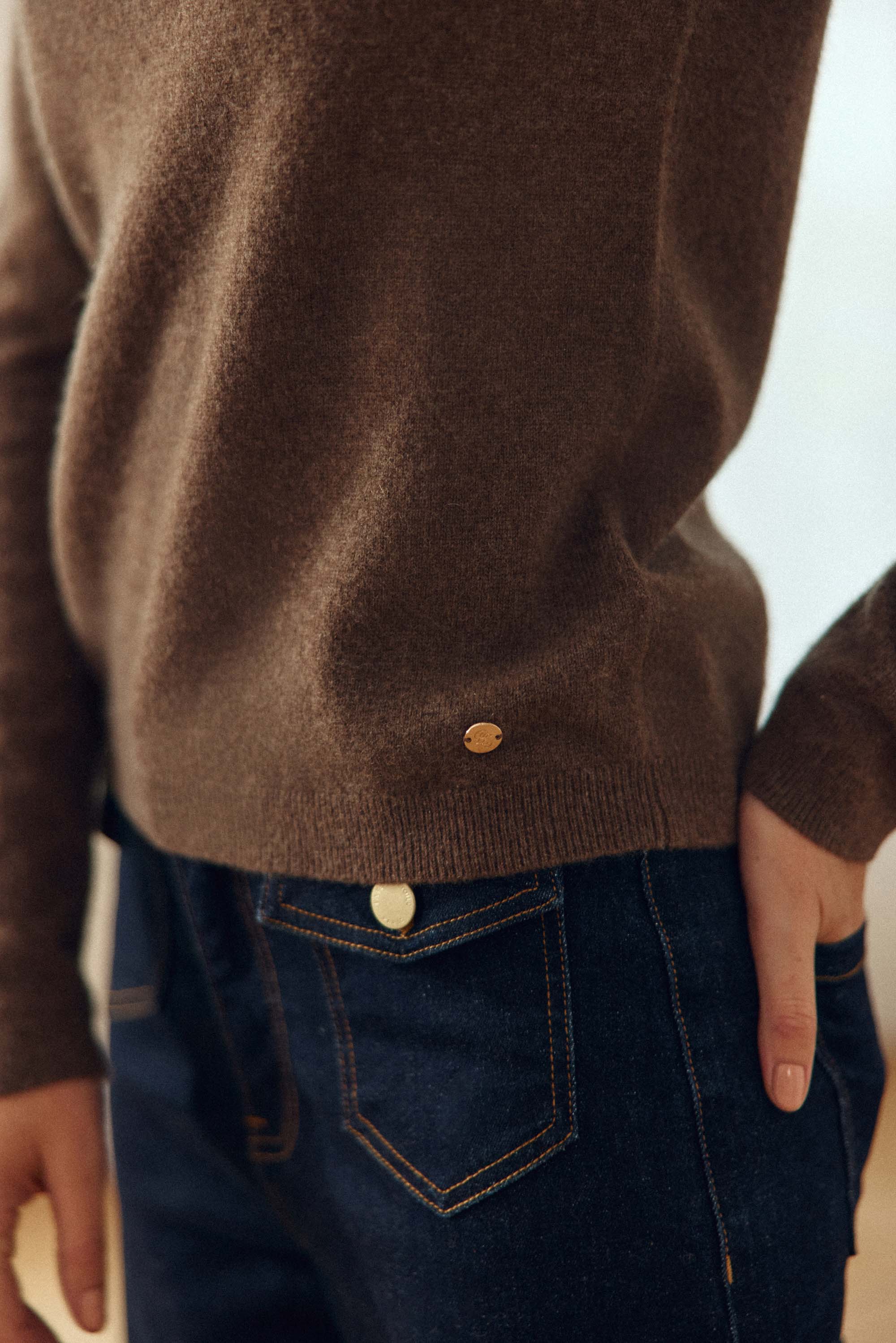 Pull cachemire marron - Maureen