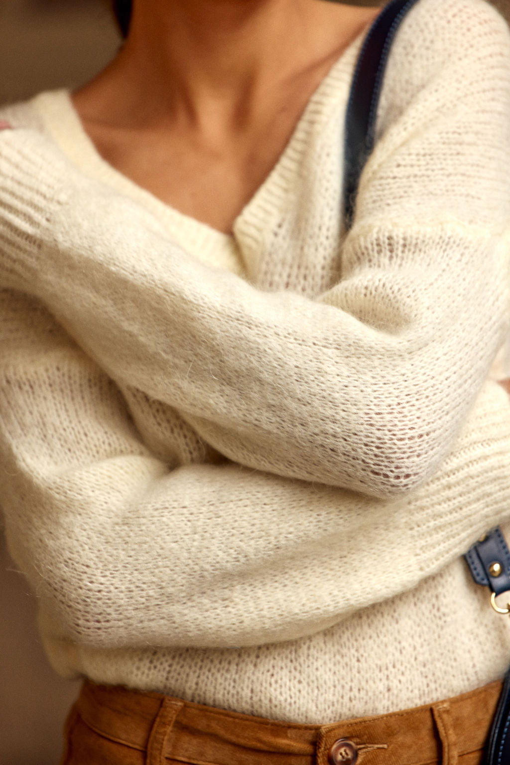 Melanie V-neck sweater - Ecru