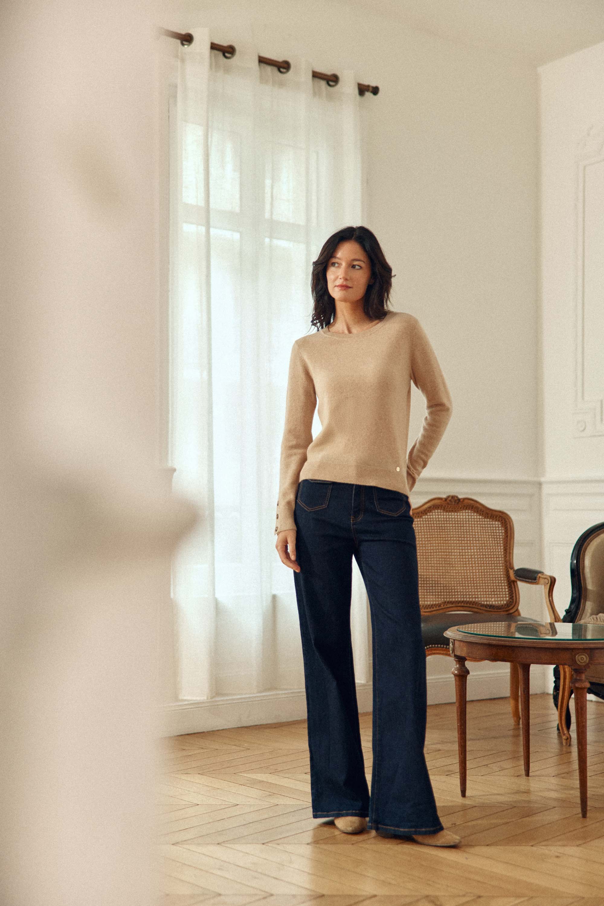 Pull cachemire beige - Melina