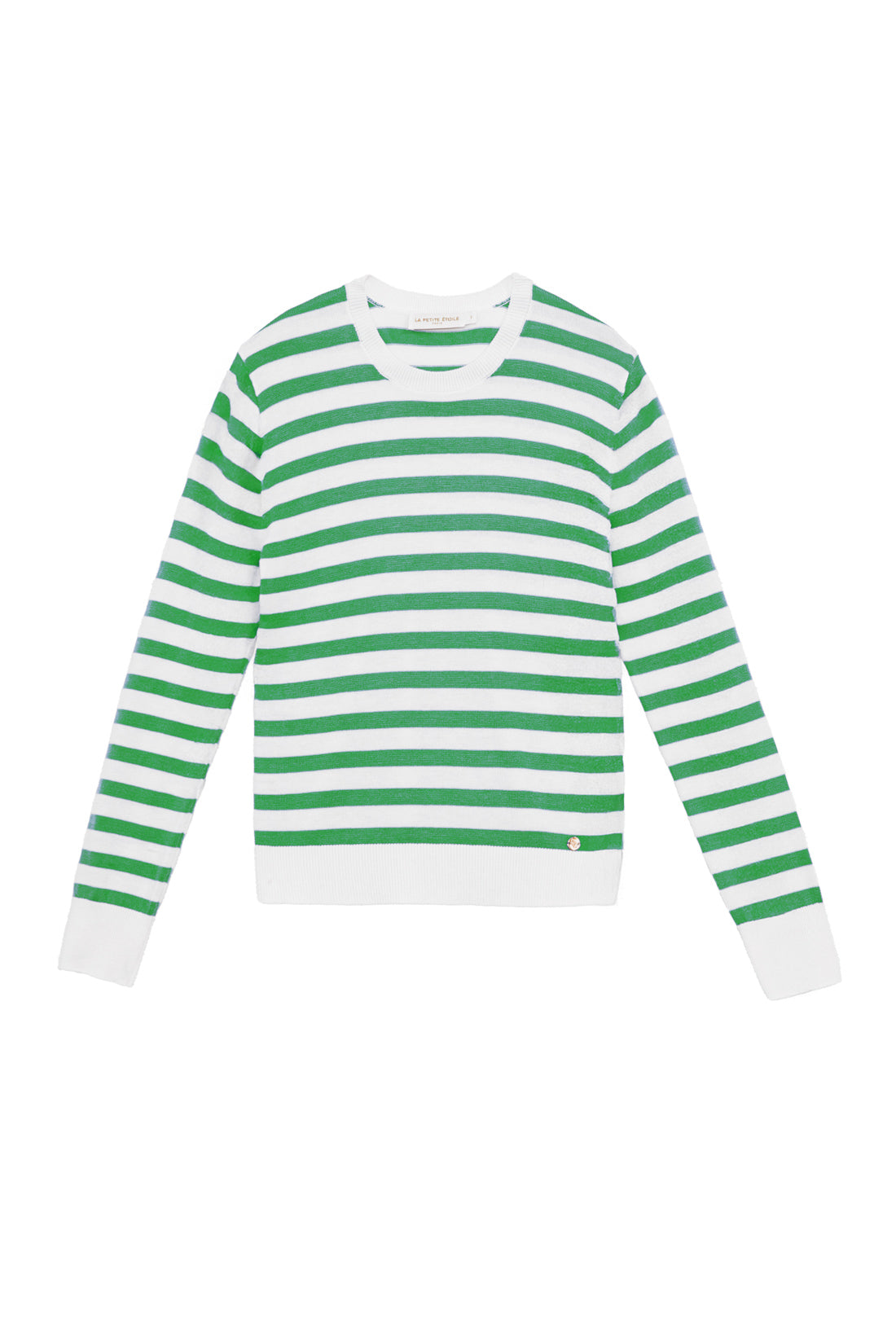 Ecru/green striped sweater - Melina