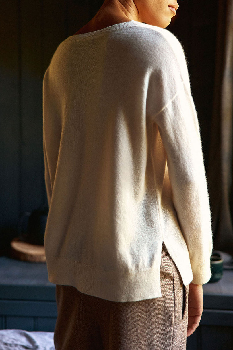 Pull col V Melya - Écru